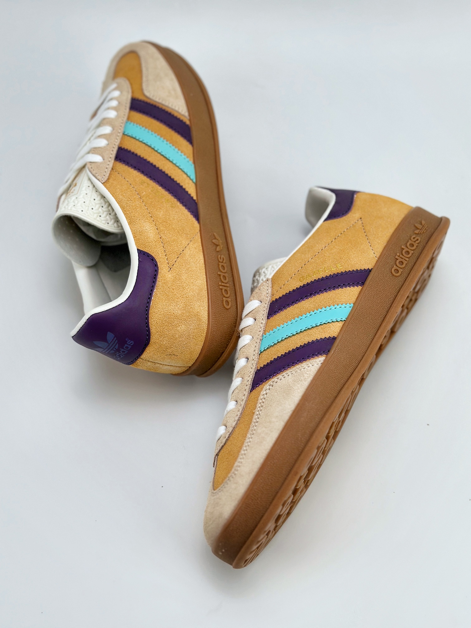 adidas Originals Gazelle INdoor 棕篮紫 三叶草休闲防滑耐磨低帮板鞋 IG1636