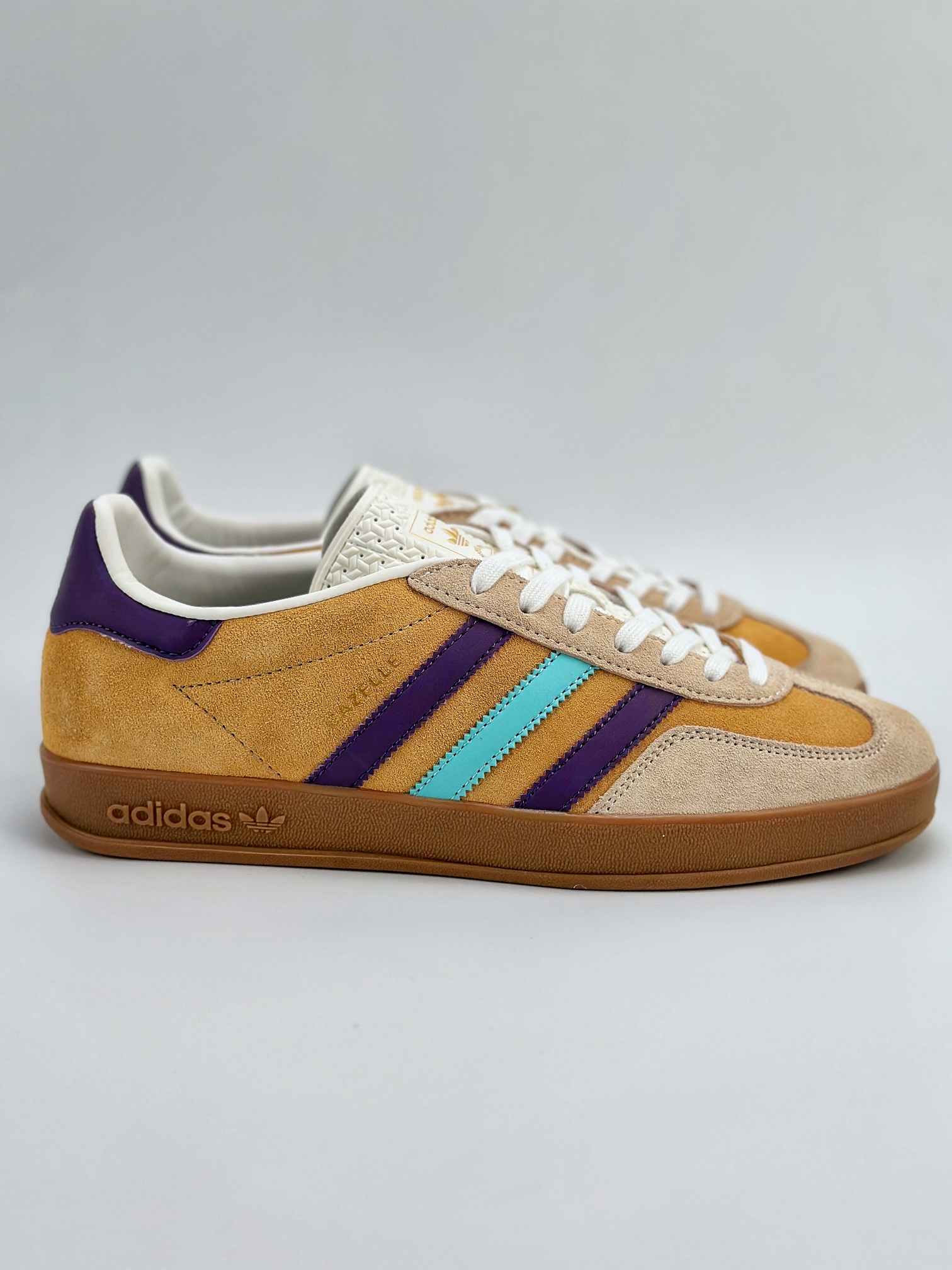 adidas Originals Gazelle INdoor 棕篮紫 三叶草休闲防滑耐磨低帮板鞋 IG1636