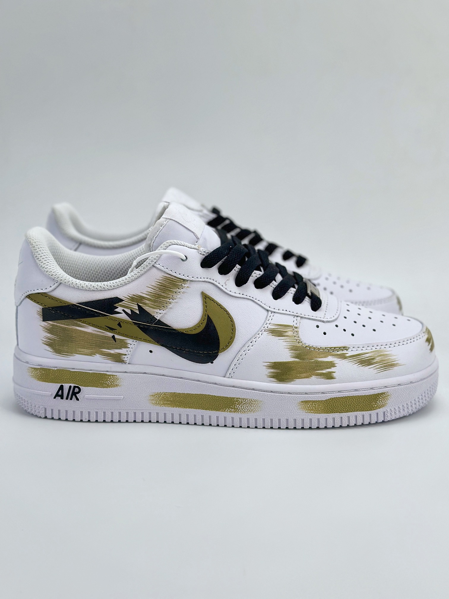 Nike Air Force 1 Low 07 断裂双钩涂鸦 黑绿