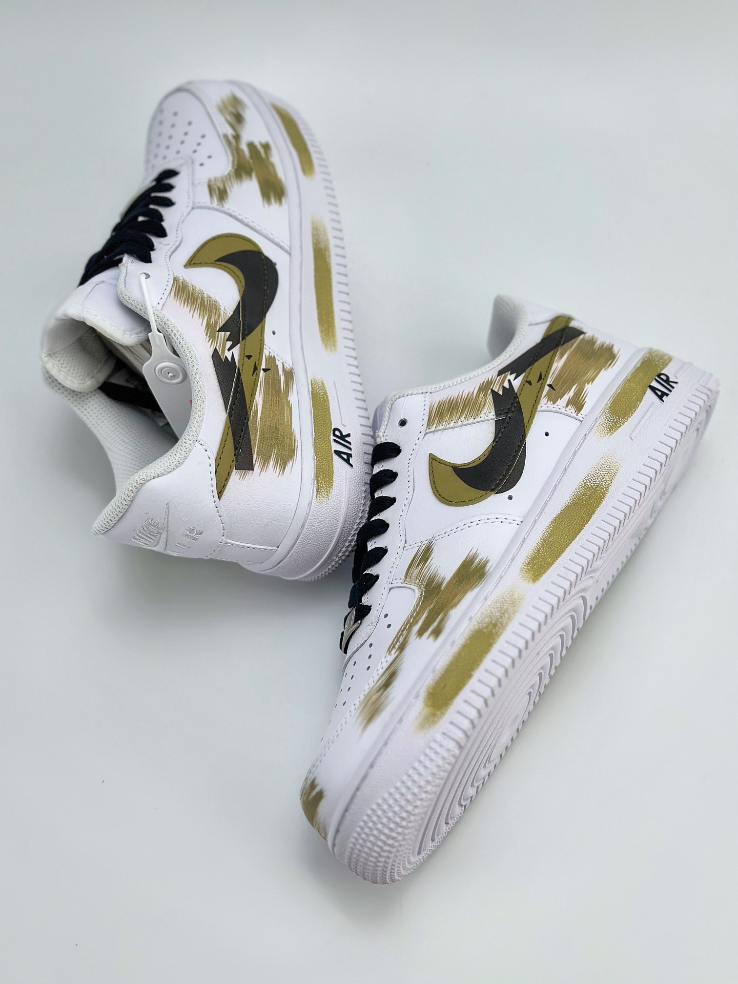 Nike Air Force 1 Low 07 断裂双钩涂鸦 黑绿