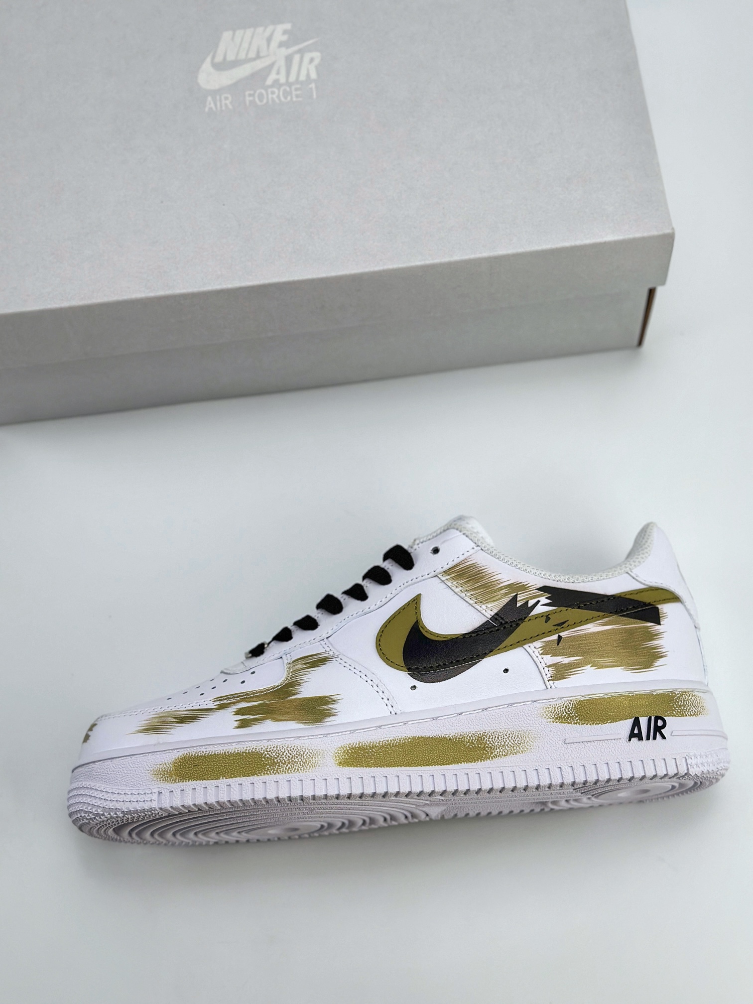 Nike Air Force 1 Low 07 断裂双钩涂鸦 黑绿