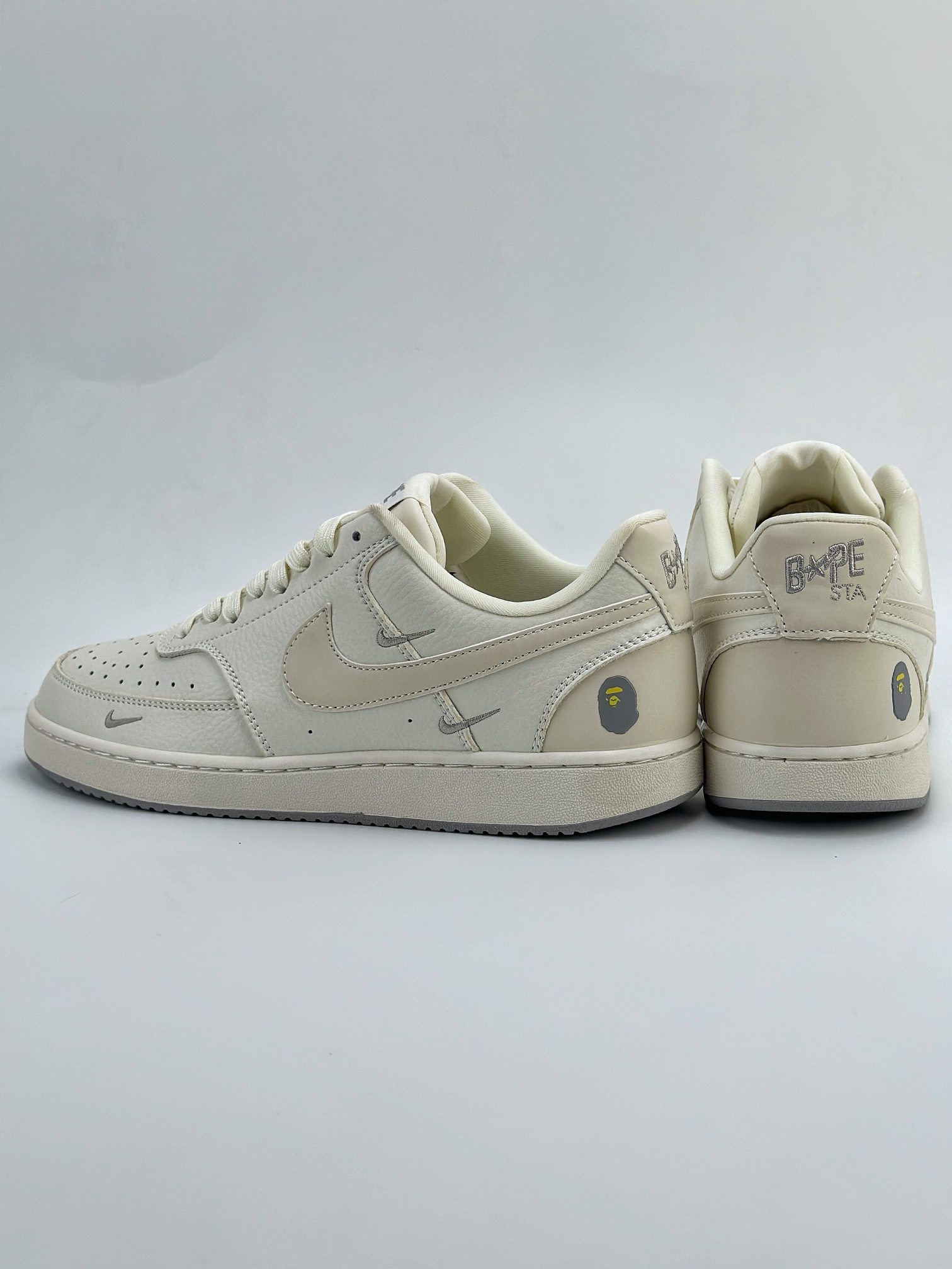 Nike Court Vision Low x BAPE 米白 休闲运动板鞋 FD5188-333