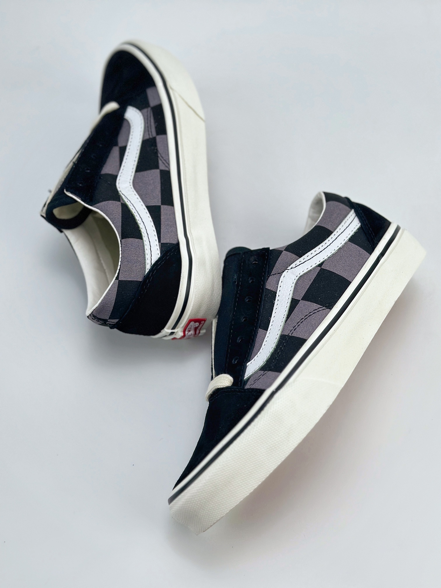 VANS OLD SKool DX安纳海姆亮油版大棋盘格 黑灰棋盘格帆布鞋男女同款