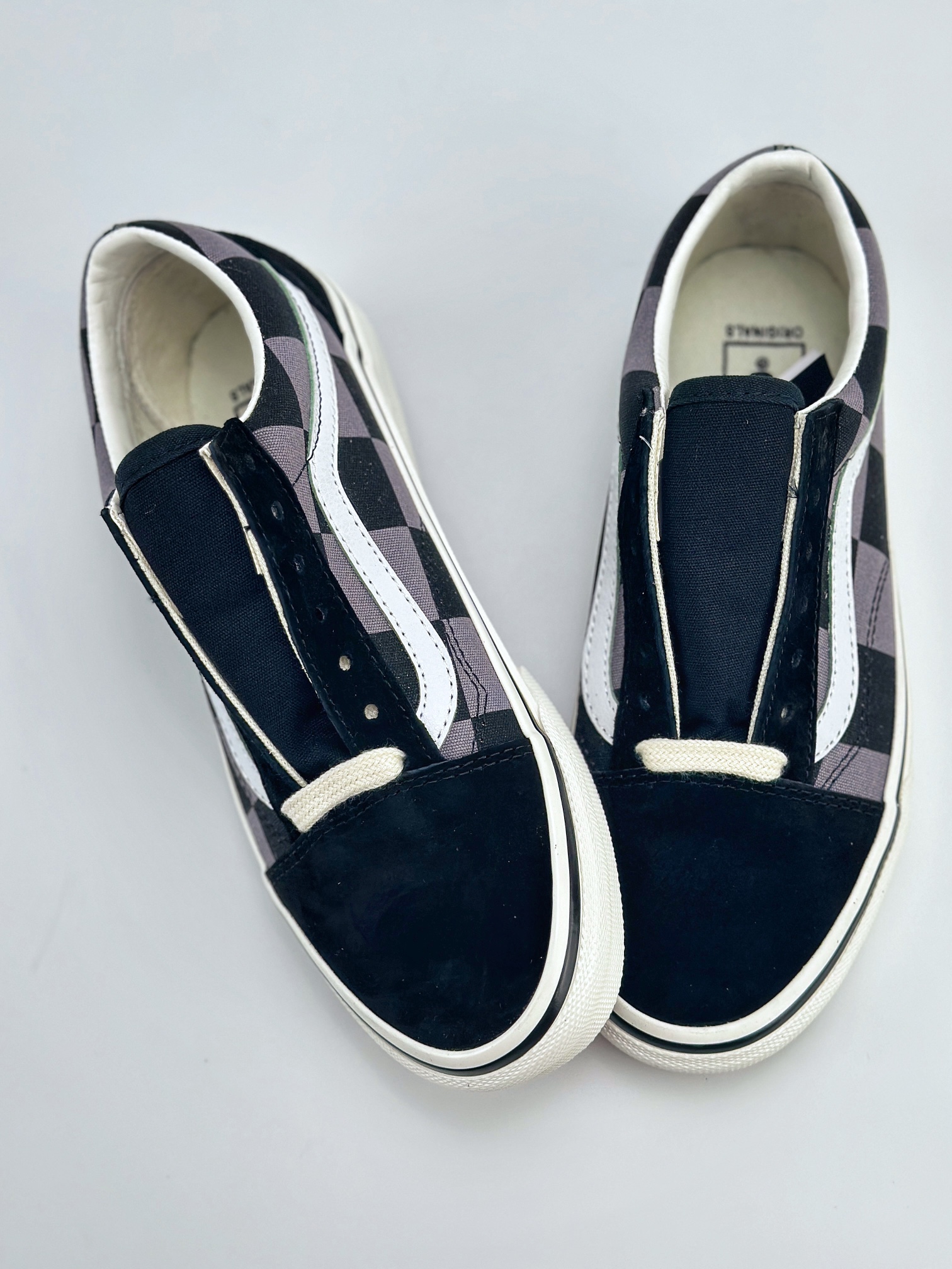 VANS OLD SKool DX安纳海姆亮油版大棋盘格 黑灰棋盘格帆布鞋男女同款