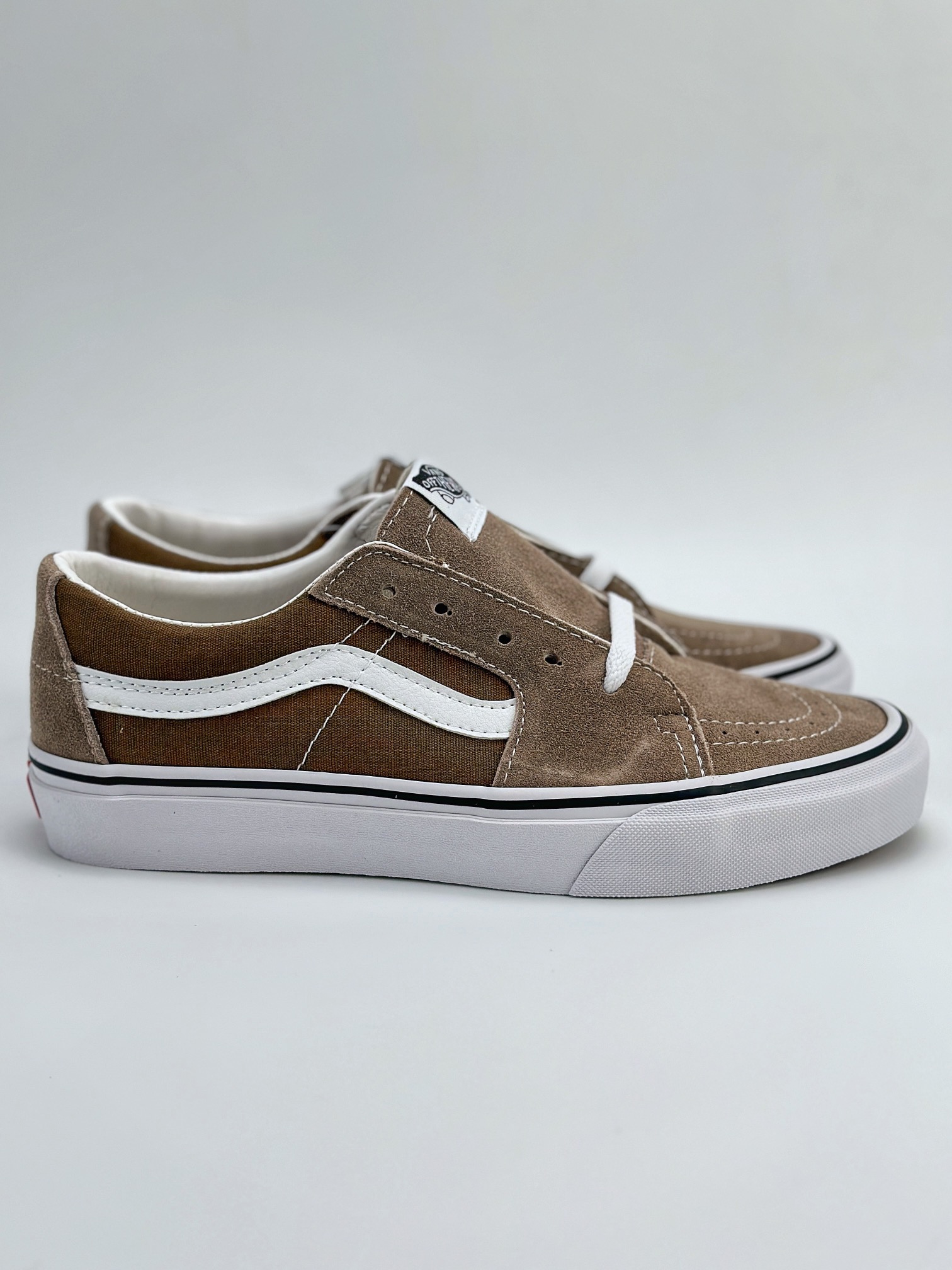 Vans SK8-Low 质感绿棕拼色 范斯官方 全新一代复古撞色 低帮硫化休闲帆布鞋