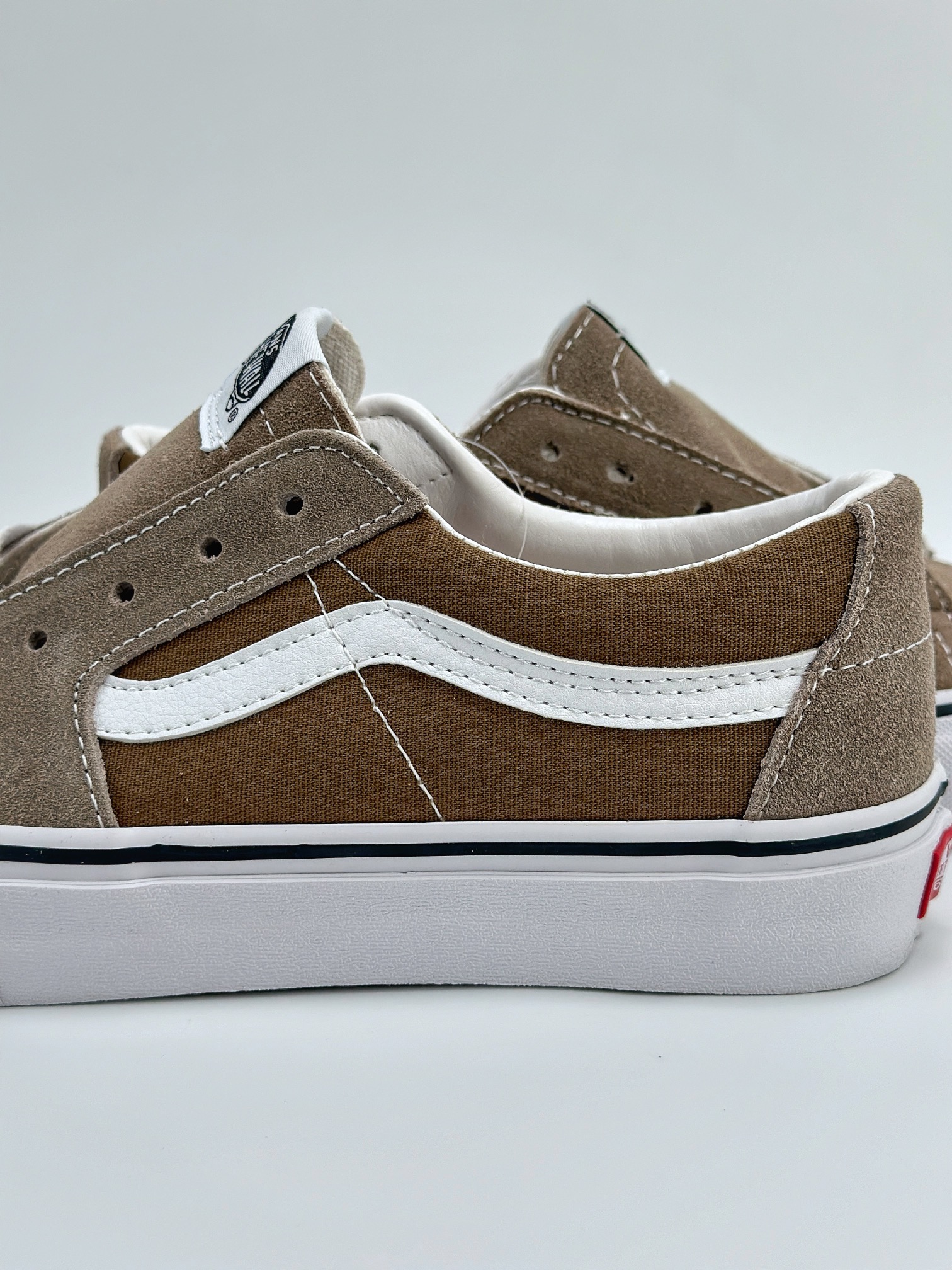 Vans SK8-Low 质感绿棕拼色 范斯官方 全新一代复古撞色 低帮硫化休闲帆布鞋