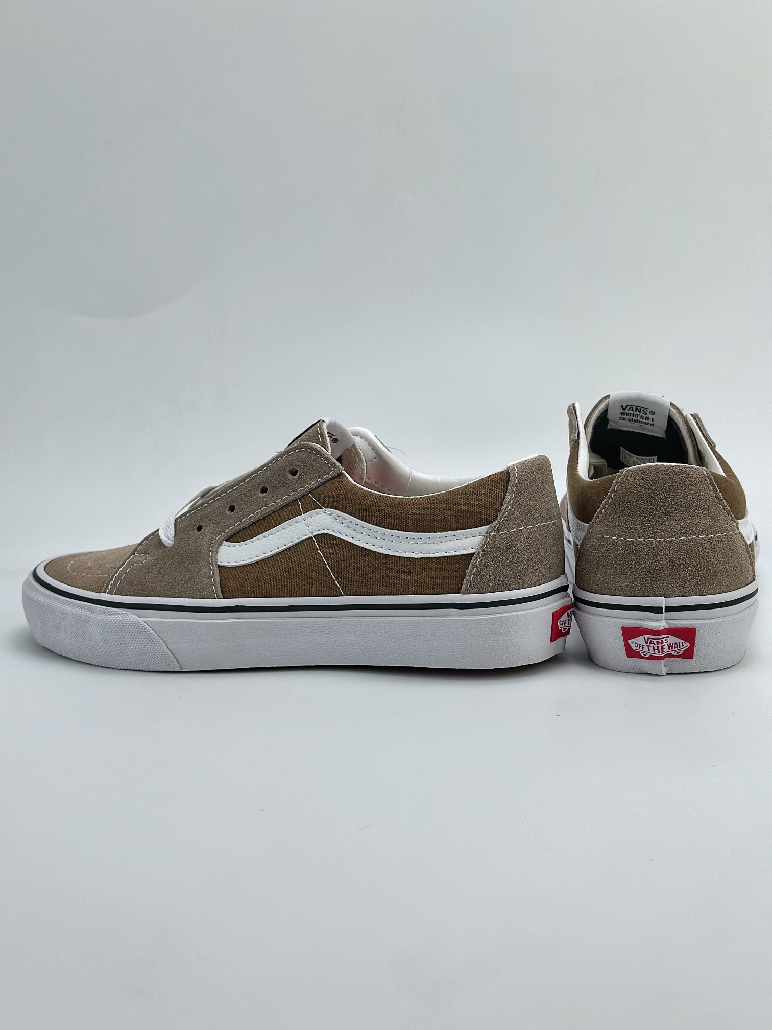 Vans SK8-Low 质感绿棕拼色 范斯官方 全新一代复古撞色 低帮硫化休闲帆布鞋