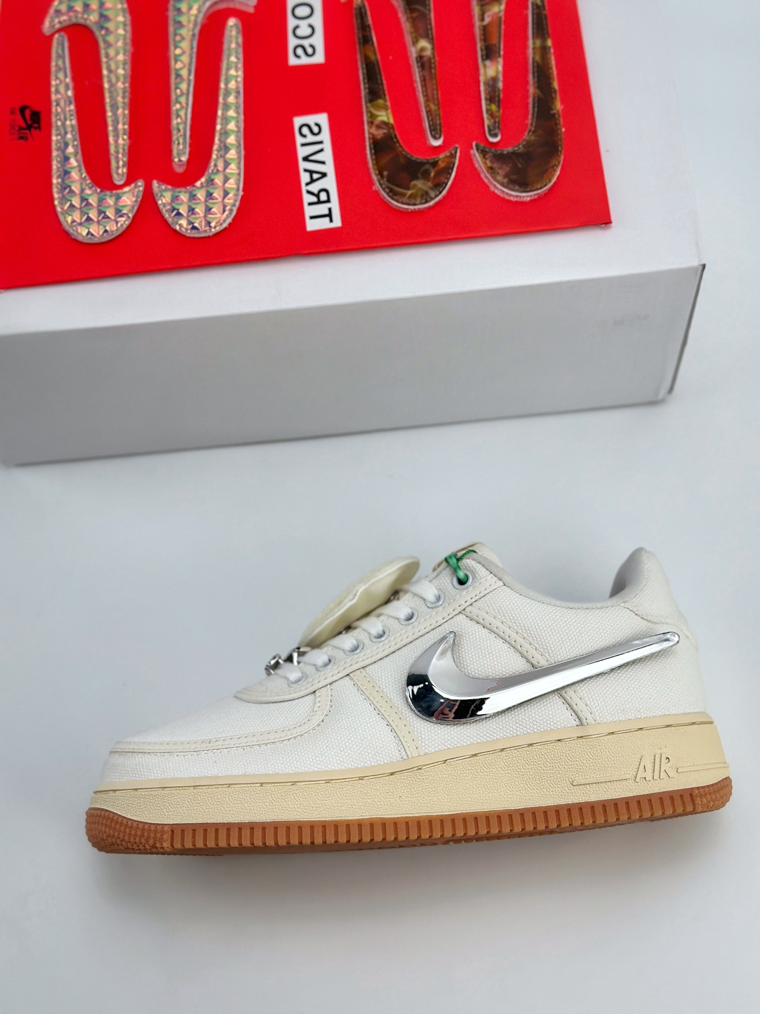 Nike Air Force 1 Low 07 x Travis Scott 换钩 米白银 AQ4211-101