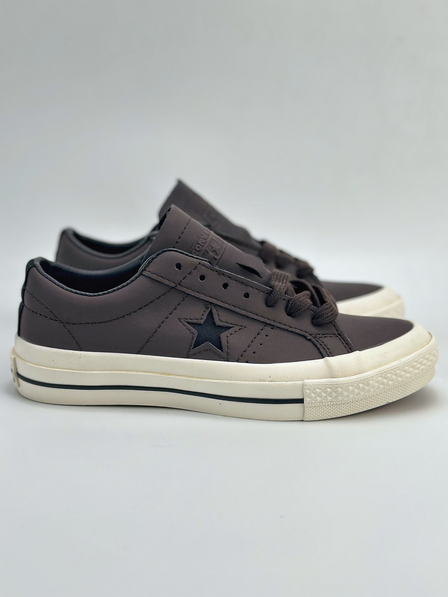 Converse One Star PRO 棕色咖色牛皮革低帮帆布鞋