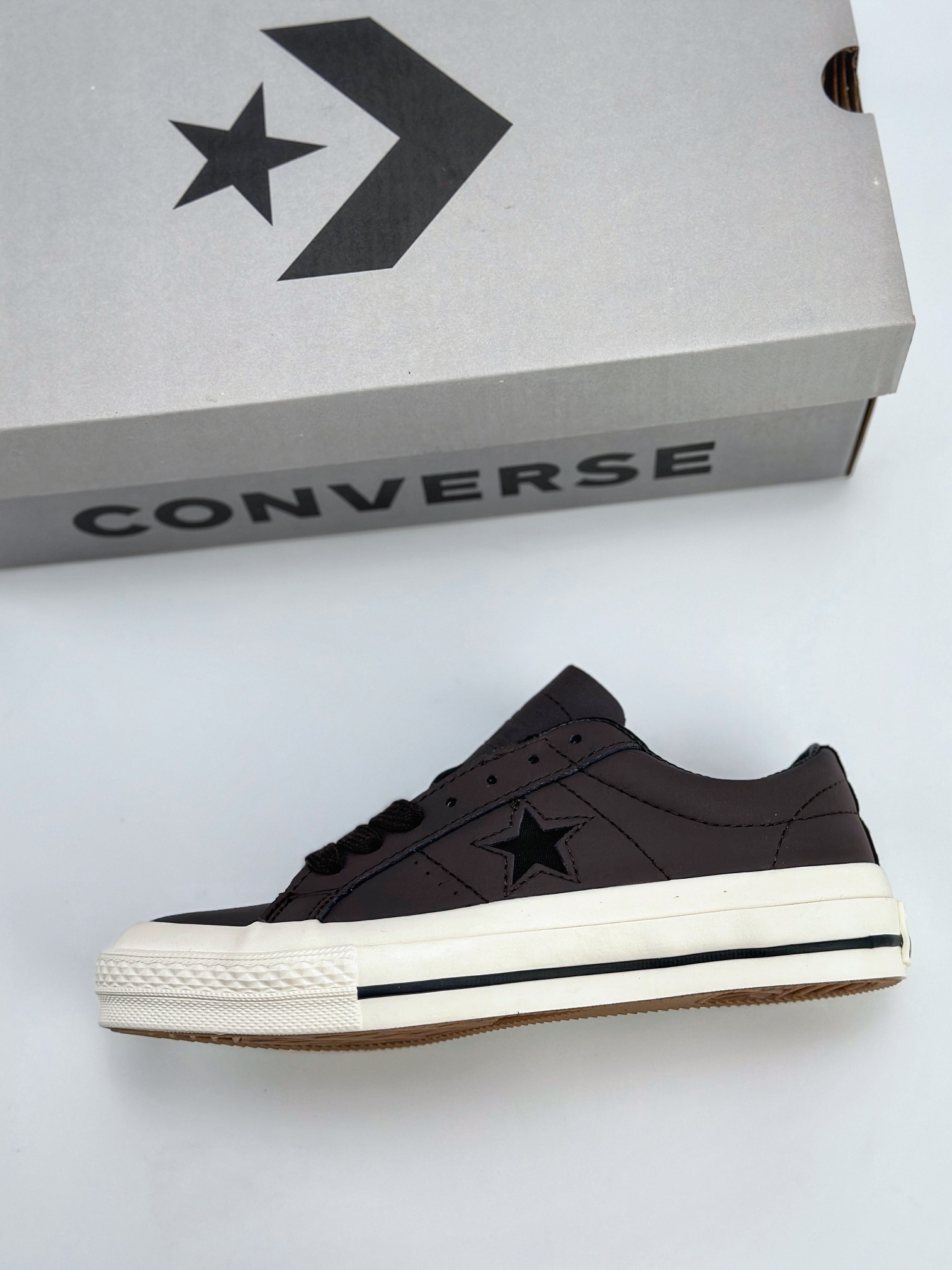 Converse One Star PRO 棕色咖色牛皮革低帮帆布鞋