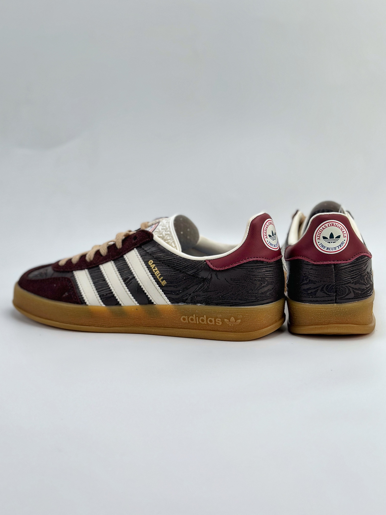 adidas Originals Gazelle INdoor 棕白红 三叶草休闲防滑耐磨低帮板鞋 JP5671