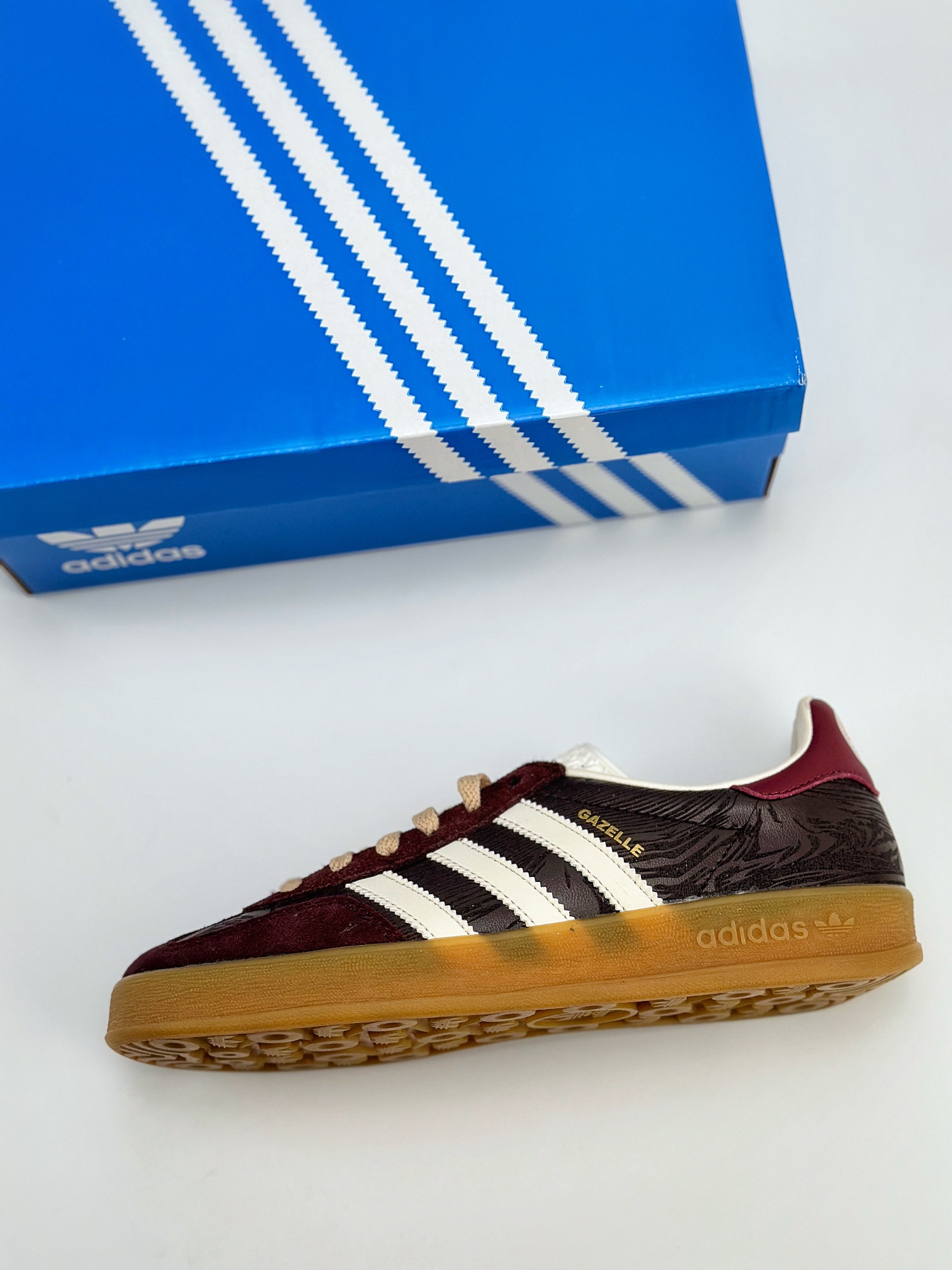 adidas Originals Gazelle INdoor 棕白红 三叶草休闲防滑耐磨低帮板鞋 JP5671