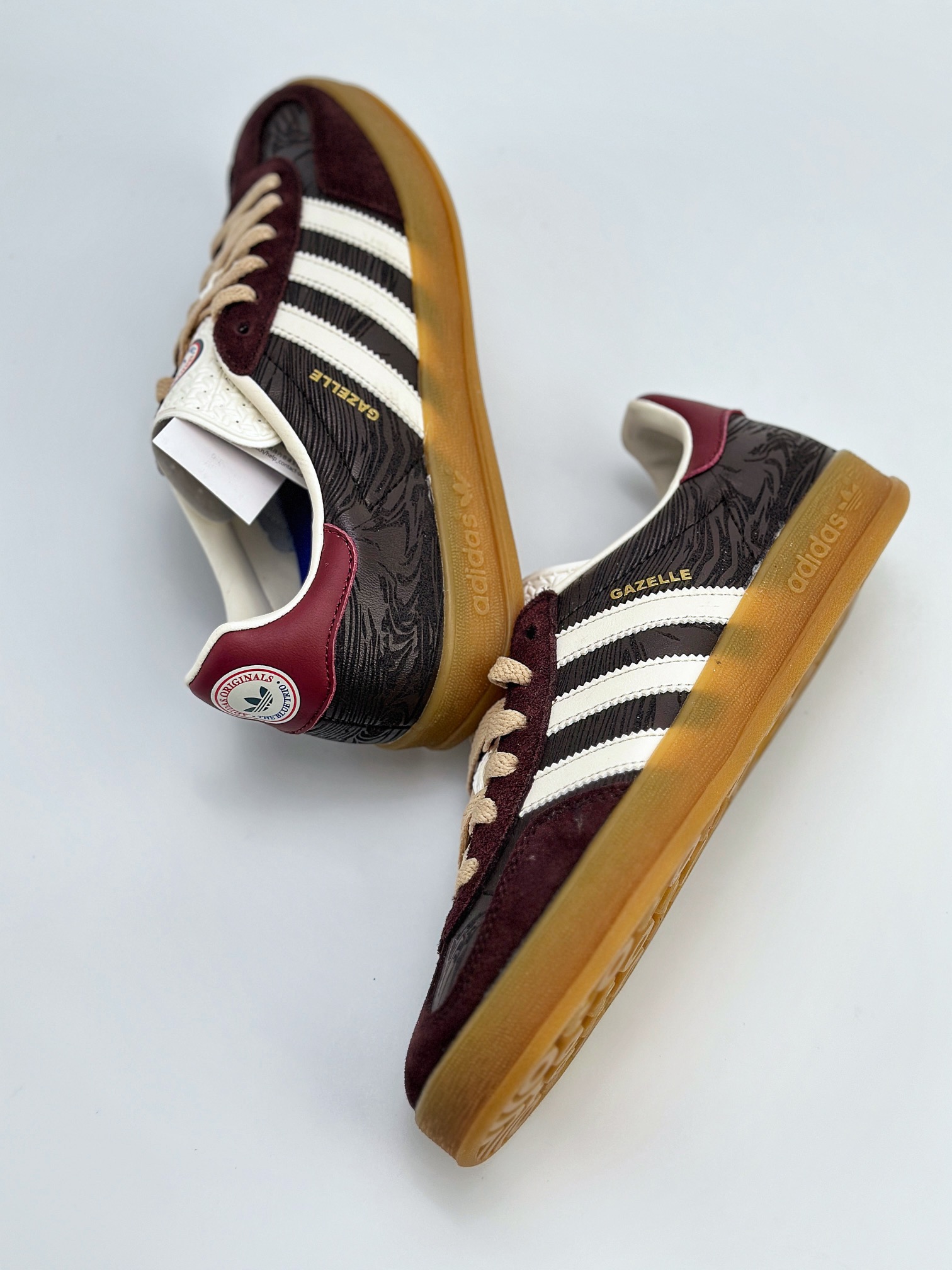 adidas Originals Gazelle INdoor 棕白红 三叶草休闲防滑耐磨低帮板鞋 JP5671