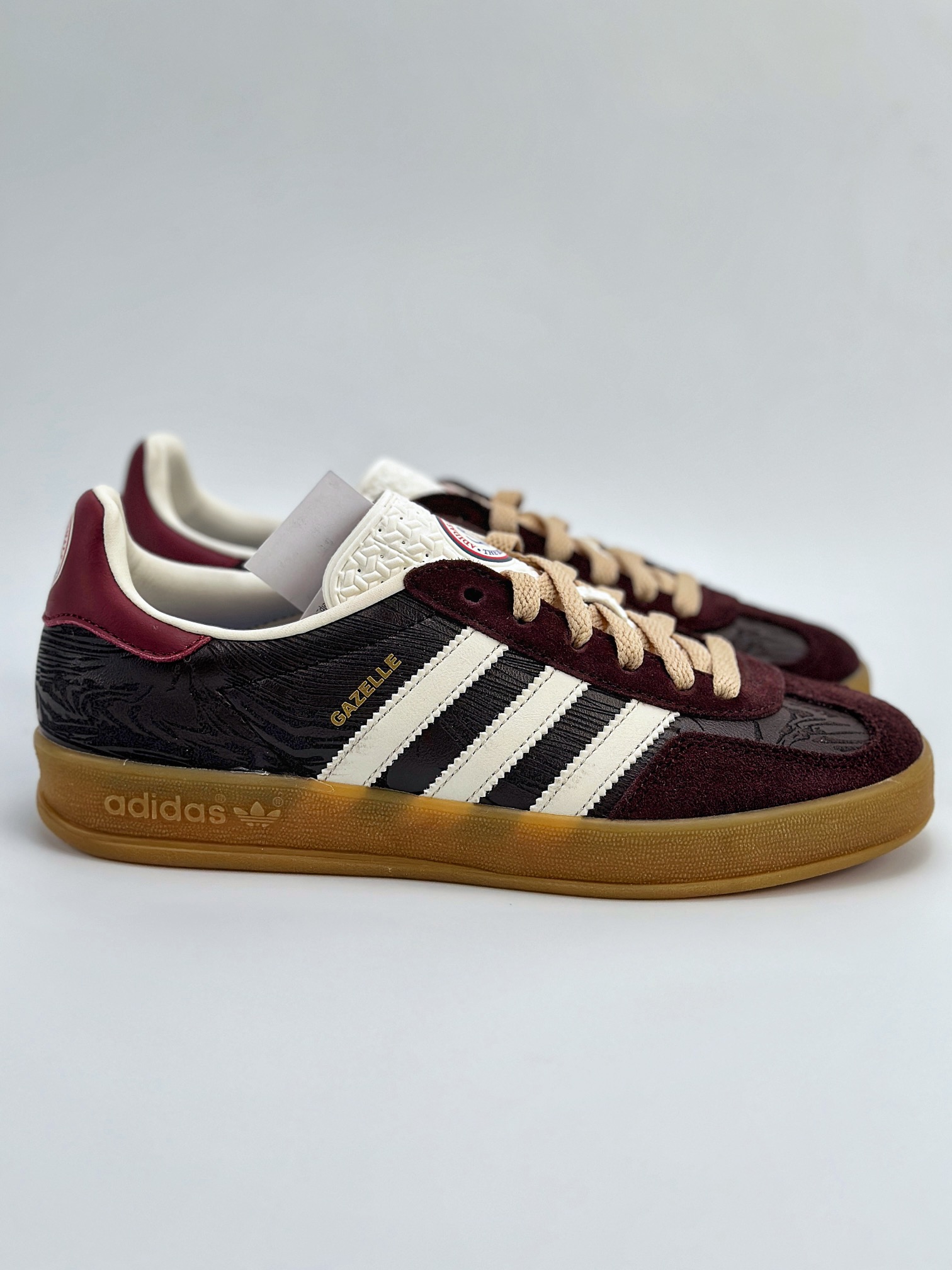 adidas Originals Gazelle INdoor 棕白红 三叶草休闲防滑耐磨低帮板鞋 JP5671