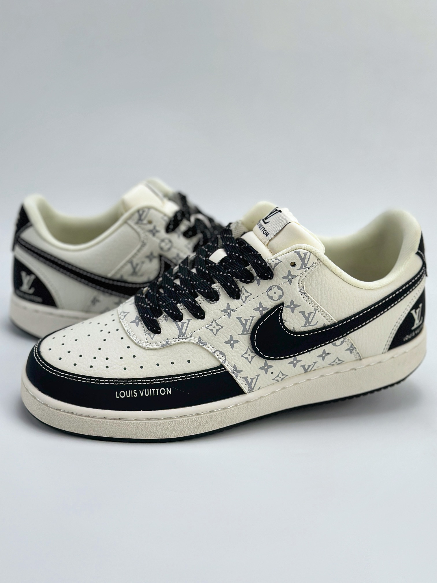 Nike Court Vision Low x Louis Vuitton 白黑 休闲运动板鞋 FD5188-666