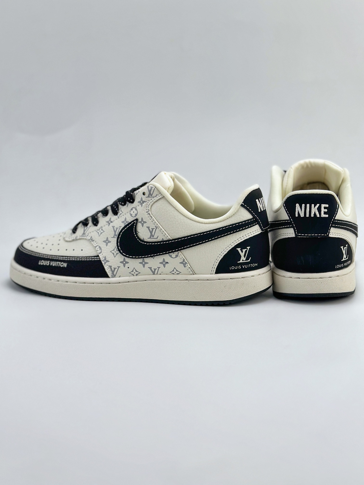 Nike Court Vision Low x Louis Vuitton 白黑 休闲运动板鞋 FD5188-666