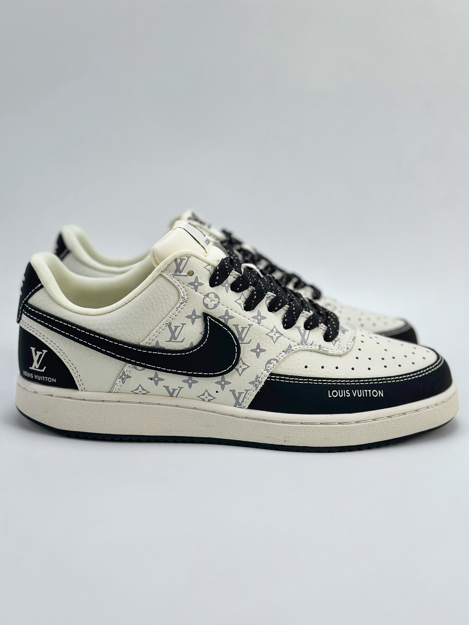 Nike Court Vision Low x Louis Vuitton 白黑 休闲运动板鞋 FD5188-666