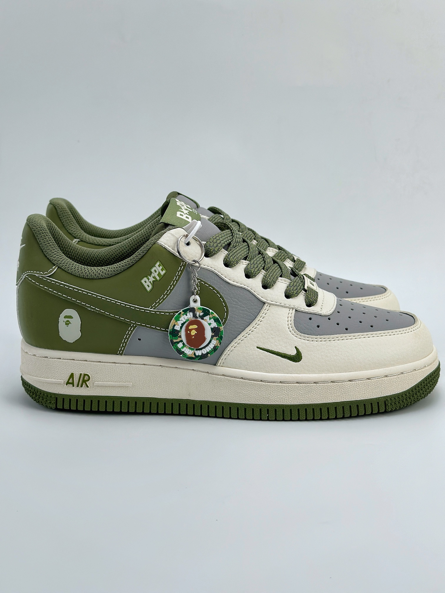 Nike Air Force 1 Low 07 x BAPE 米白灰绿小钩 BB6566-205