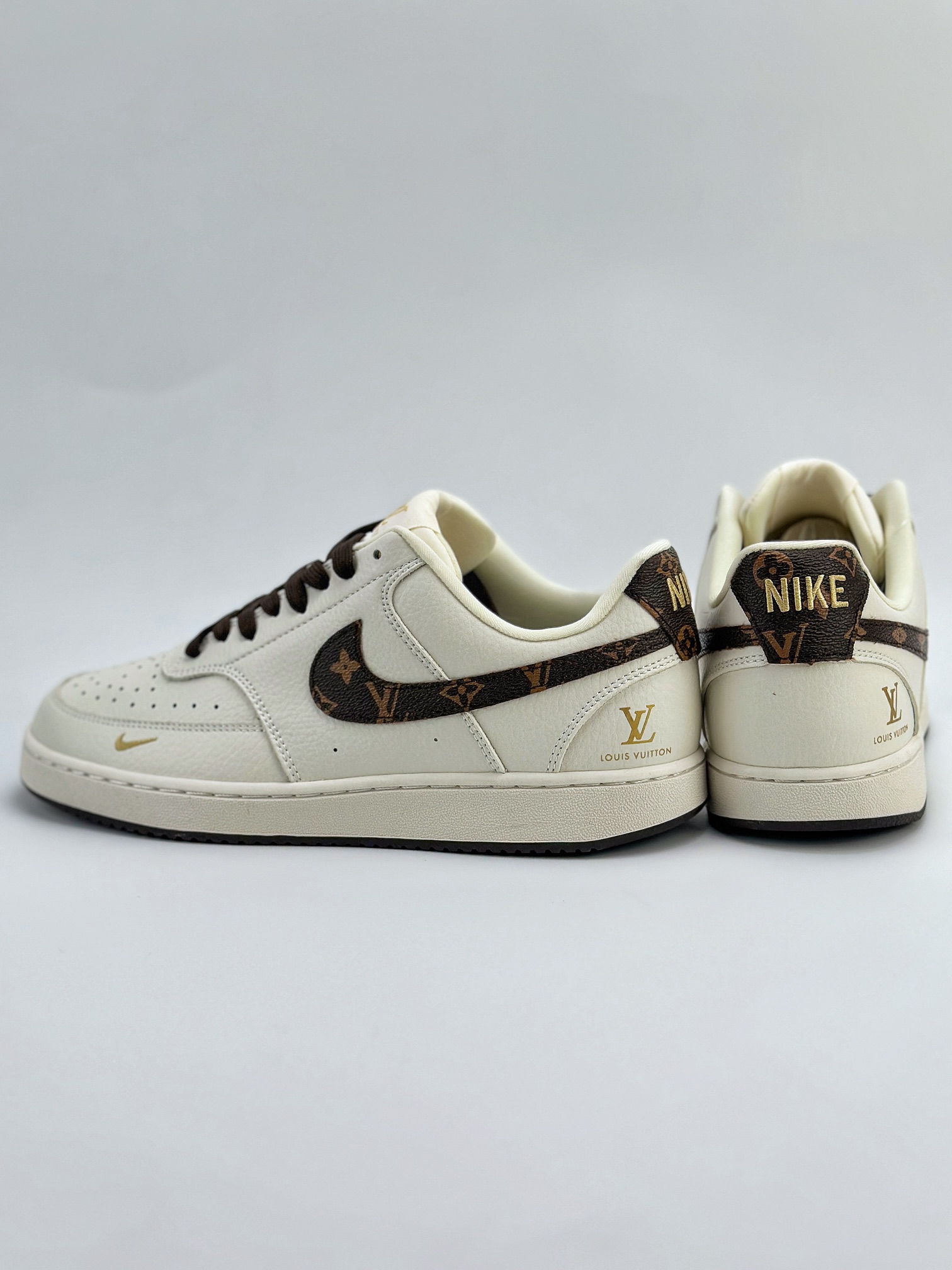 Nike Court Vision Low x Louis Vuitton 白棕老花 休闲运动板鞋 FD5188-777