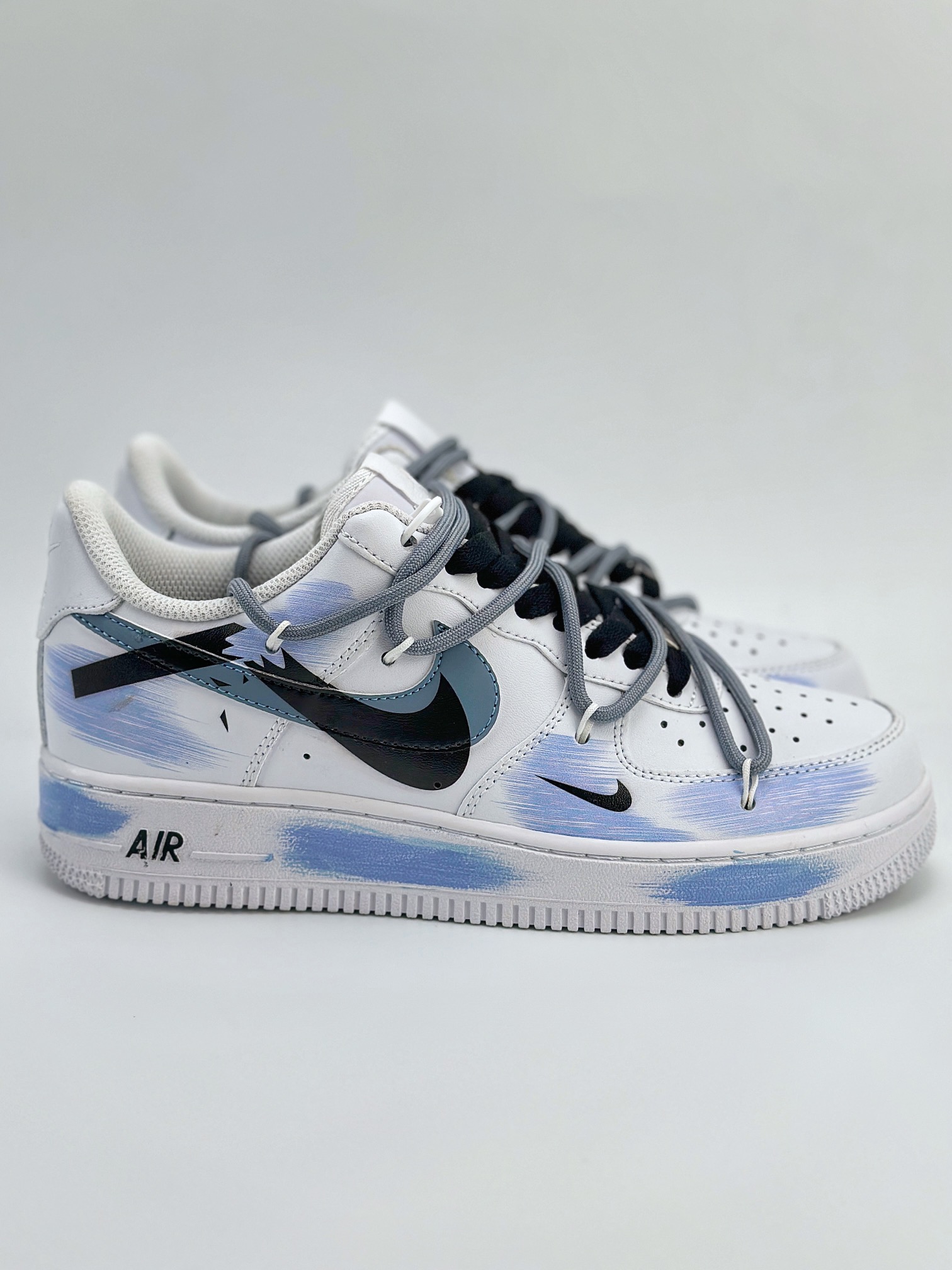 Nike Air Force 1 Low 07 手绘涂鸦 断裂三钩 灰白紫 ZH0316-029