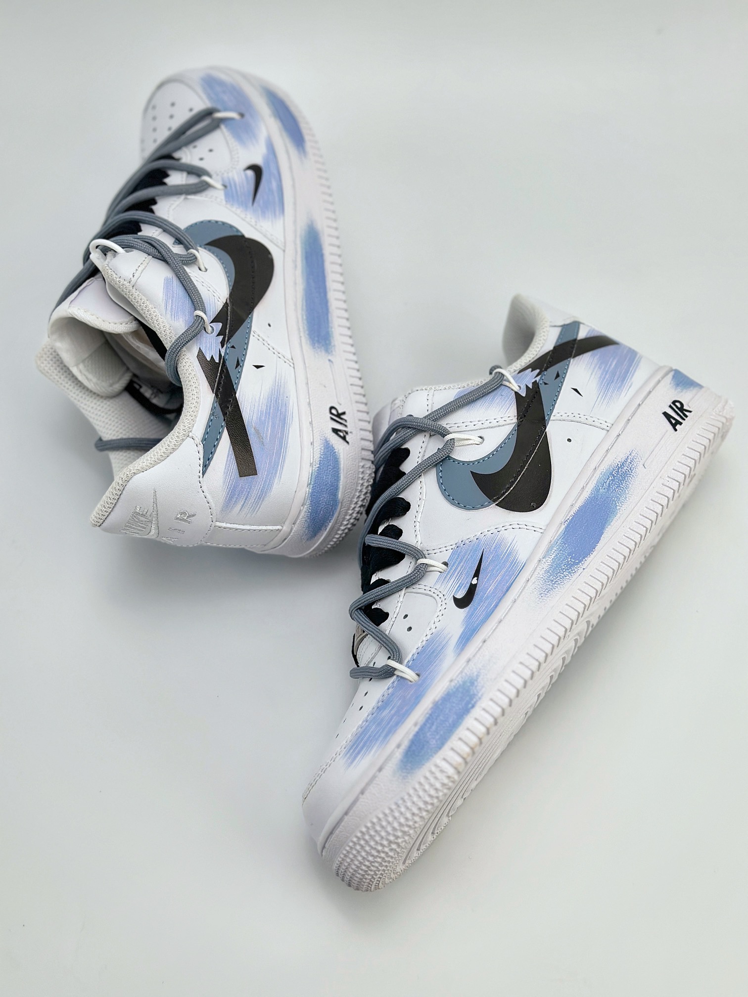 Nike Air Force 1 Low 07 手绘涂鸦 断裂三钩 灰白紫 ZH0316-029