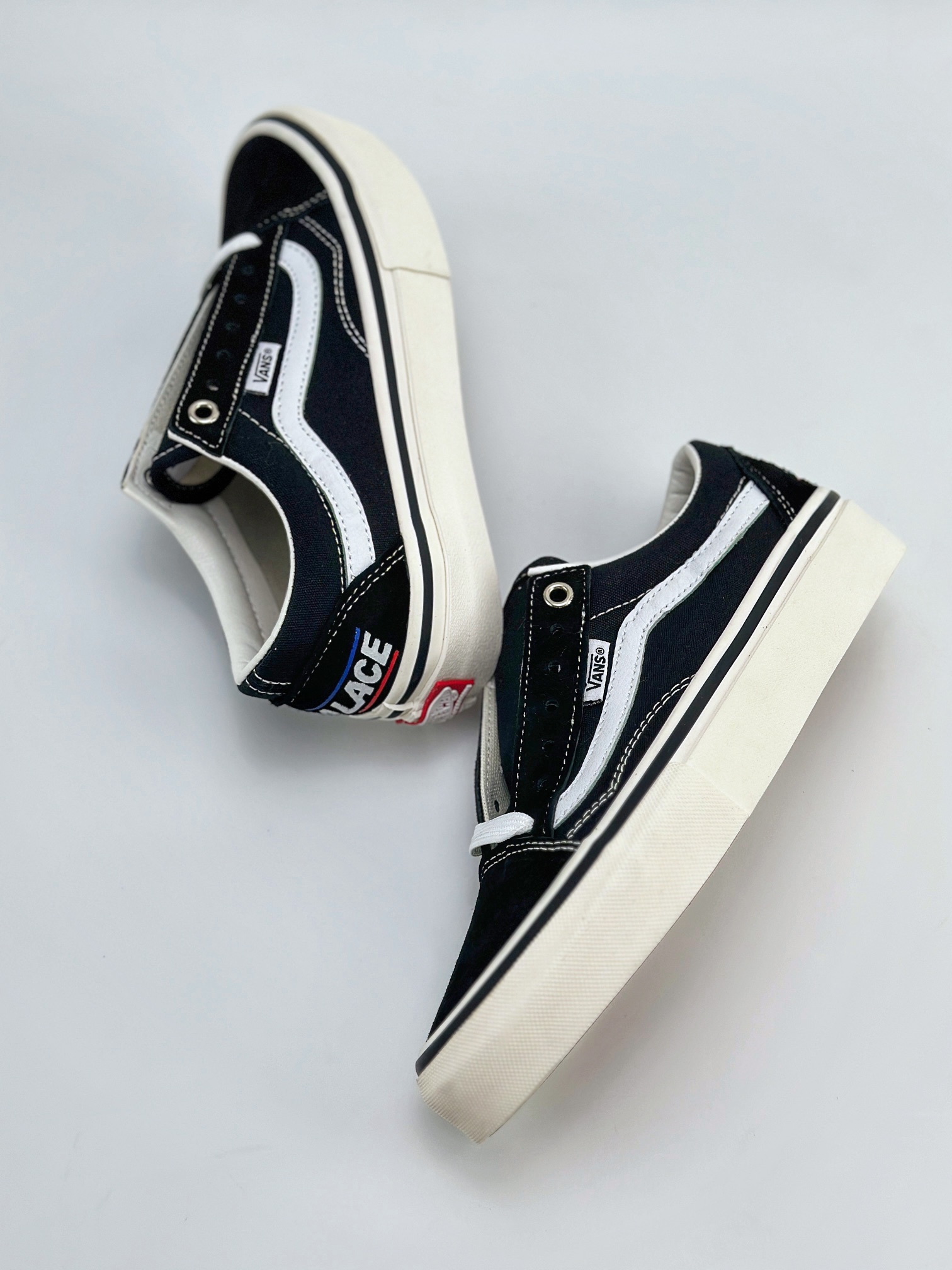 Vans Old Skool 黑白拼接 舒适百搭 防滑减震 休闲硫化板鞋