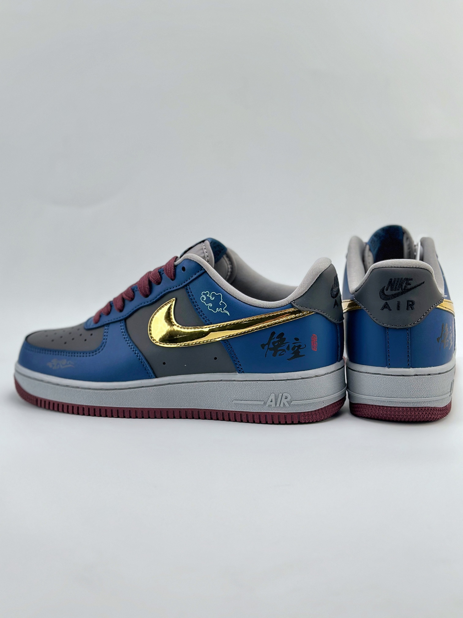 Nike Air Force 1 Low 07 定制 黑神话悟空 蓝灰金  CW2288-111