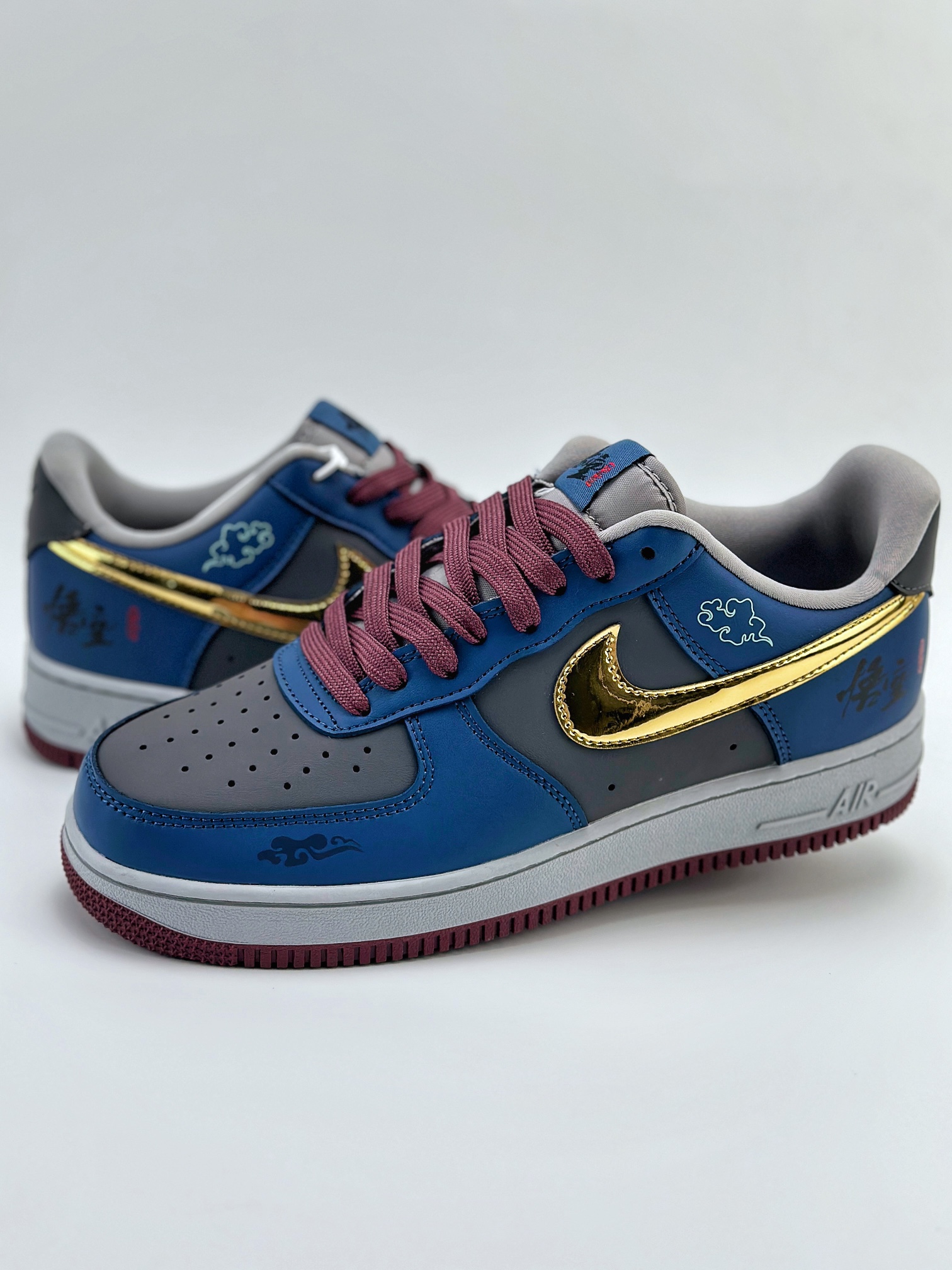 Nike Air Force 1 Low 07 定制 黑神话悟空 蓝灰金  CW2288-111