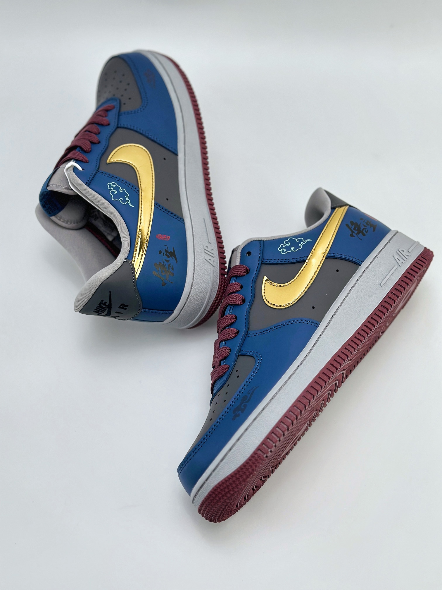 Nike Air Force 1 Low 07 定制 黑神话悟空 蓝灰金  CW2288-111