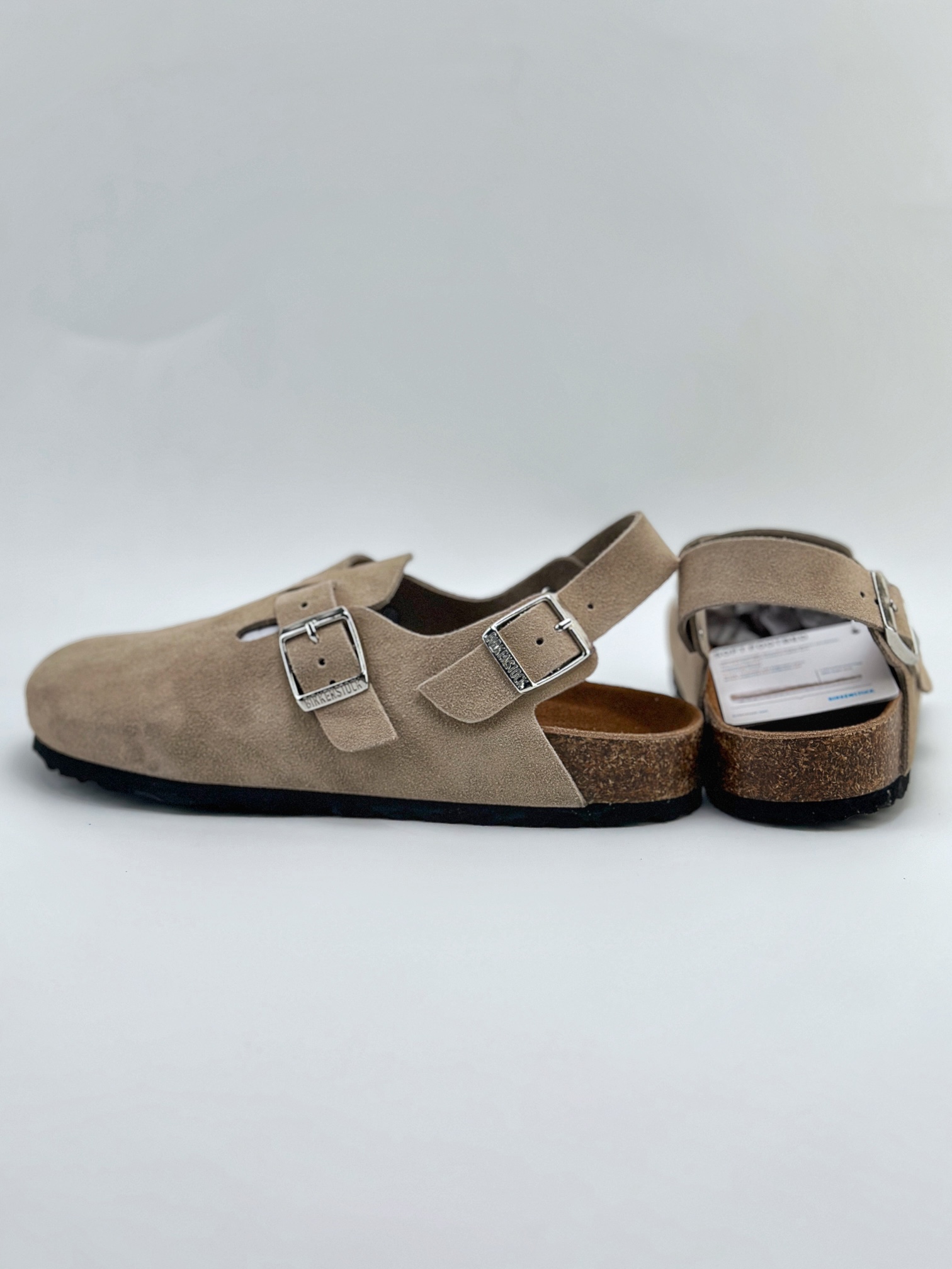 Birkenstock London 勃肯 博肯 半托后跟系列 皮革绒面时尚休闲平底鞋