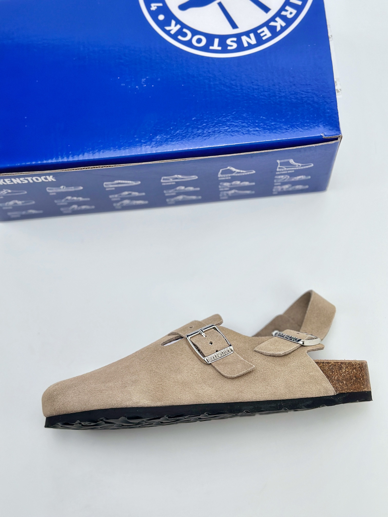 Birkenstock London 勃肯 博肯 半托后跟系列 皮革绒面时尚休闲平底鞋