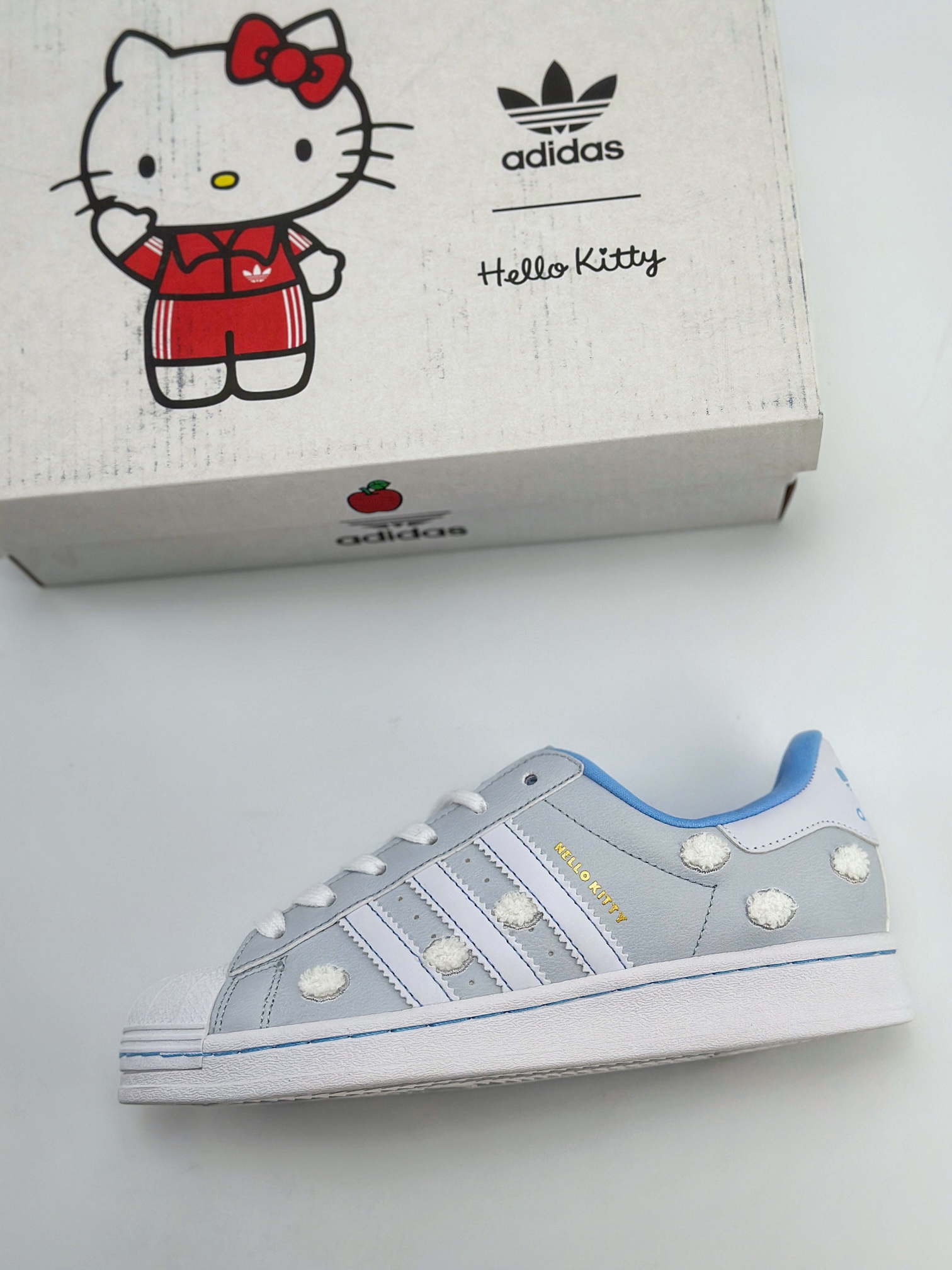 AD Originals Superstar 贝壳头 Hello Kitty/凯蒂猫 灰蓝云朵  IF7021