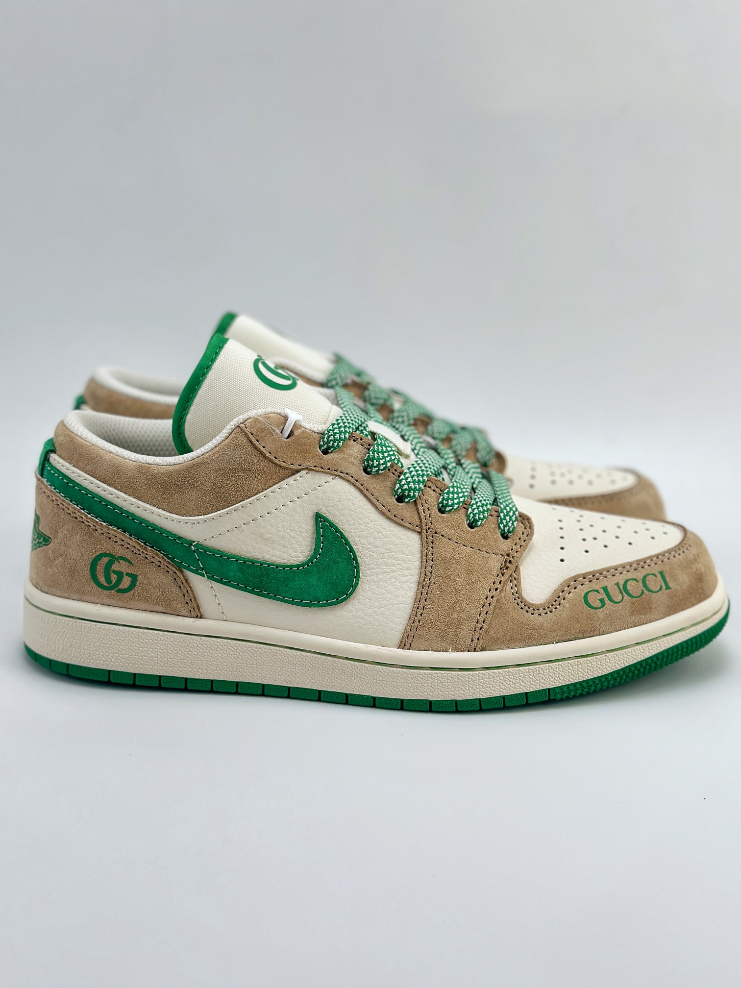 Air Jordan 1 Retro Low x GUCCI 白棕绿   WG8850-014