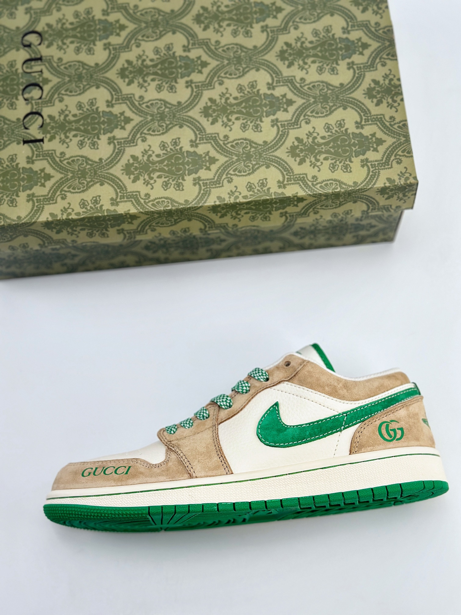 Air Jordan 1 Retro Low x GUCCI 白棕绿   WG8850-014