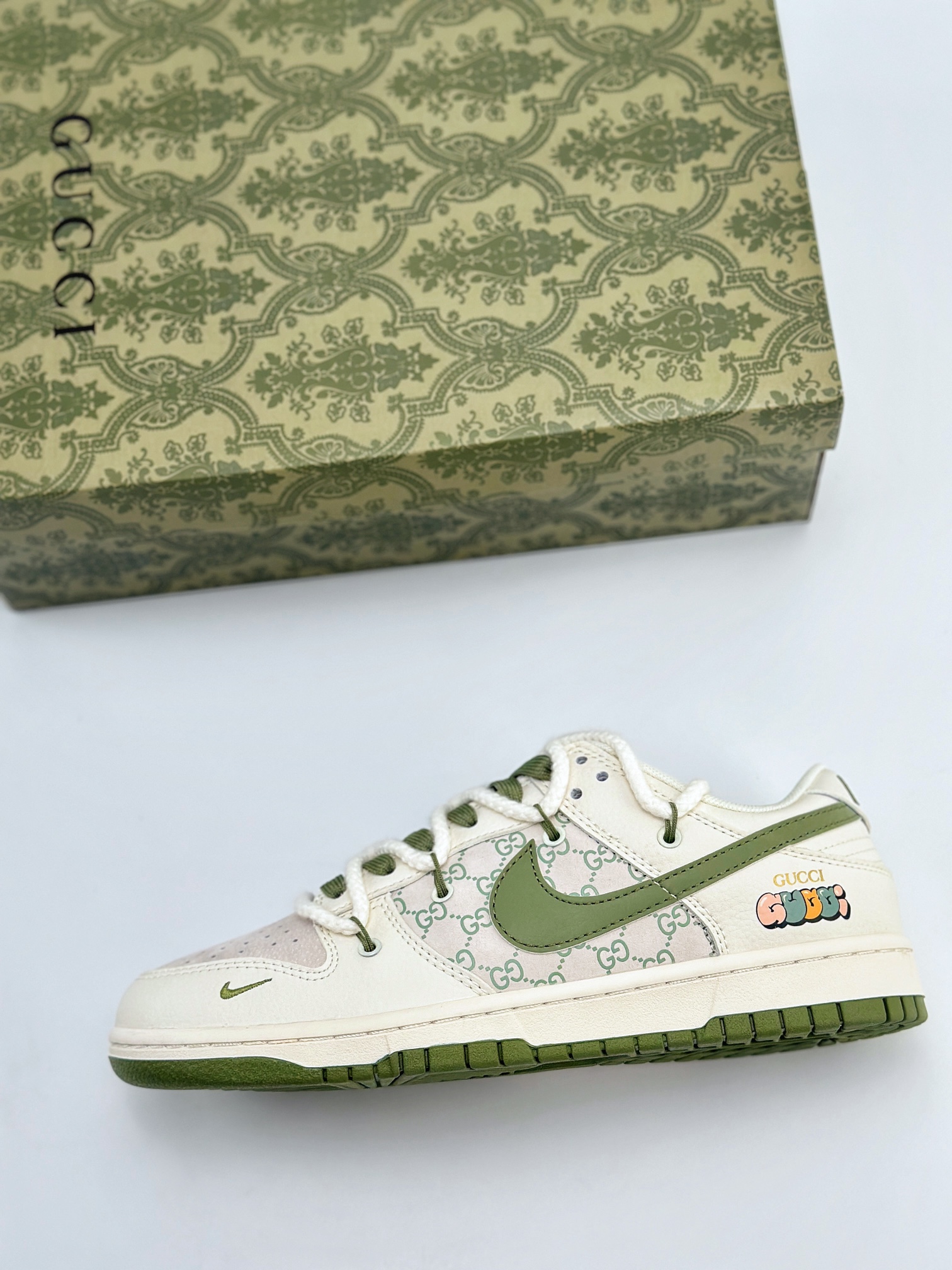 Nike SB Dunk Low x GUCCI 白绿小钩绑带 XX2025-918