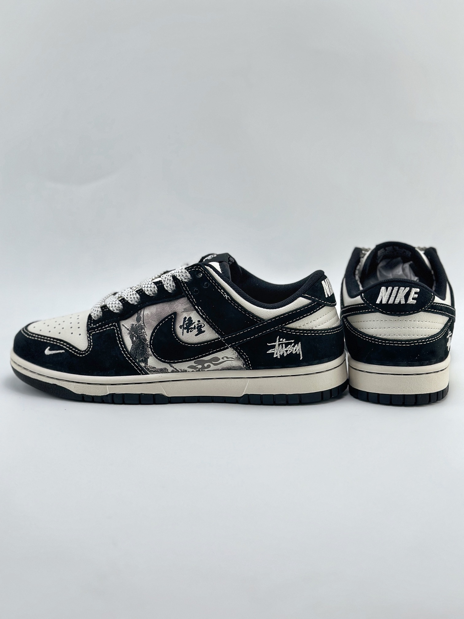 Nike SB Dunk Low x Stussy 黑神话悟空 白黑小钩翻毛满天星 XX2025-555