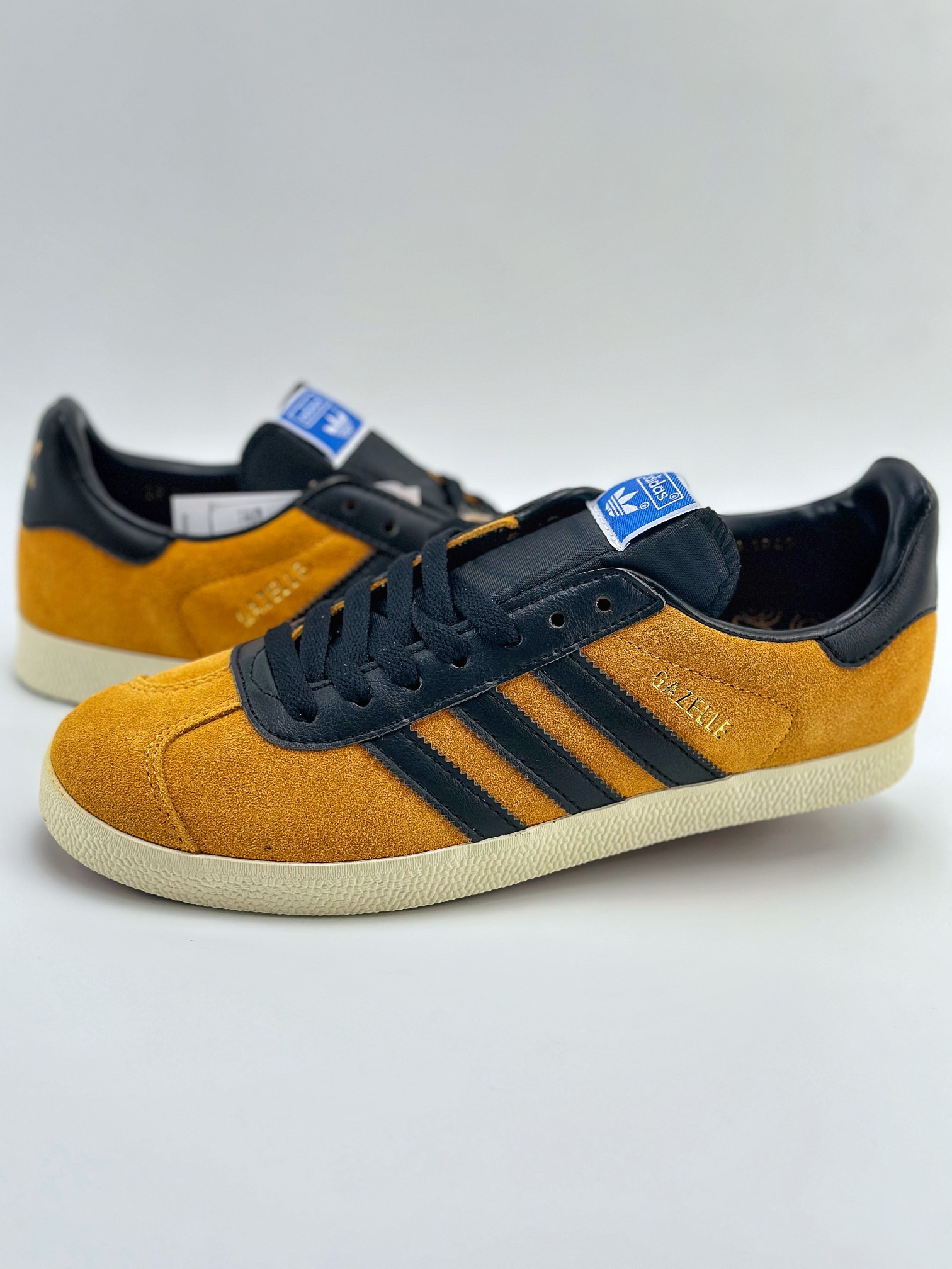 adidas Originals Gazelle 黄黑 三叶草休闲防滑耐磨低帮板鞋 JP5283