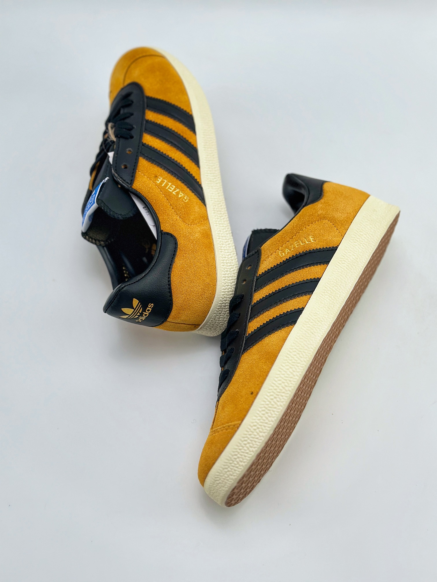 adidas Originals Gazelle 黄黑 三叶草休闲防滑耐磨低帮板鞋 JP5283