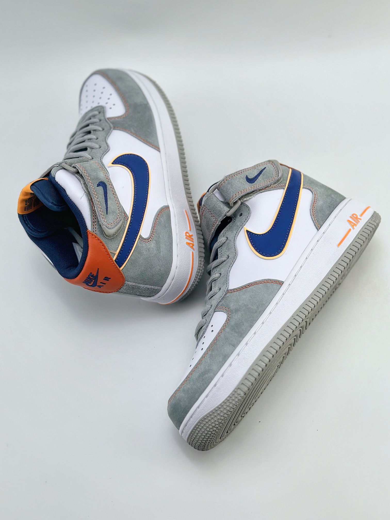 Nike Air Force 1 Mid 07 麂皮灰蓝橙 CQ5059-203