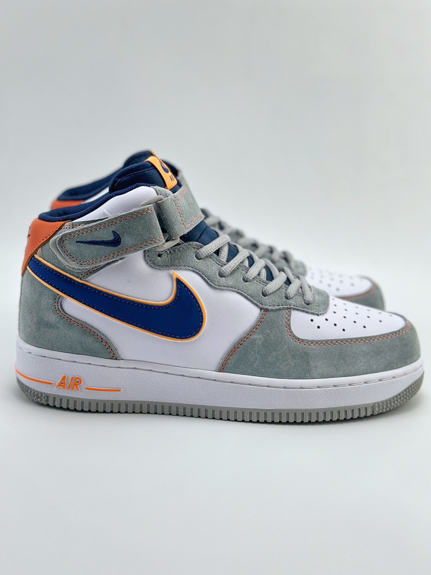 Nike Air Force 1 Mid 07 麂皮灰蓝橙 CQ5059-203