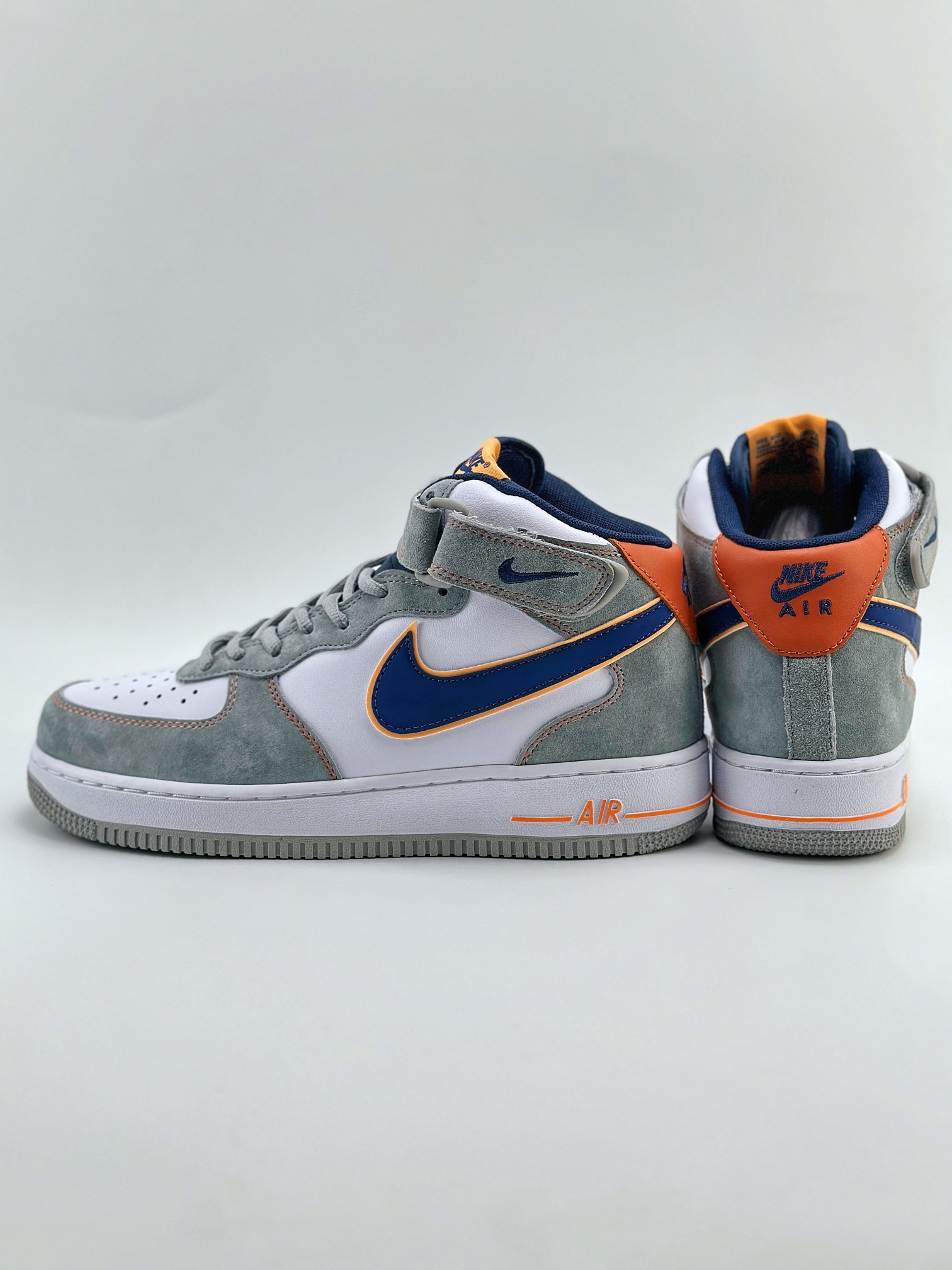 Nike Air Force 1 Mid 07 麂皮灰蓝橙 CQ5059-203