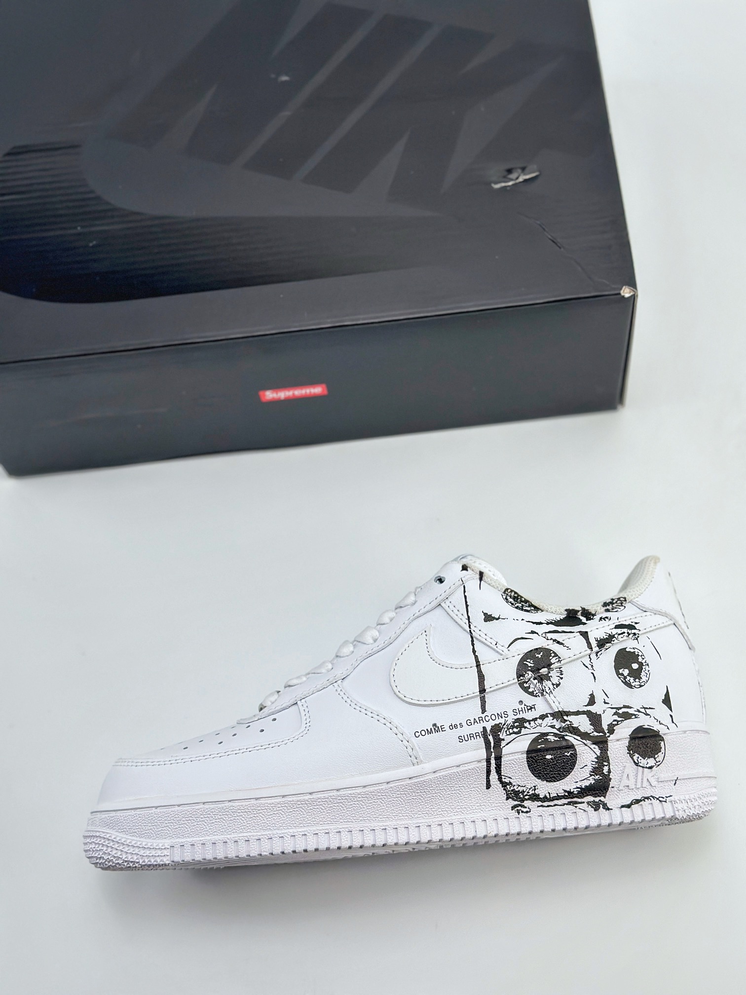 Nike Air Force 1 Low 07 x CDG x Supreme Supreme Commedes Garcons Shirt 白黑 923044-100