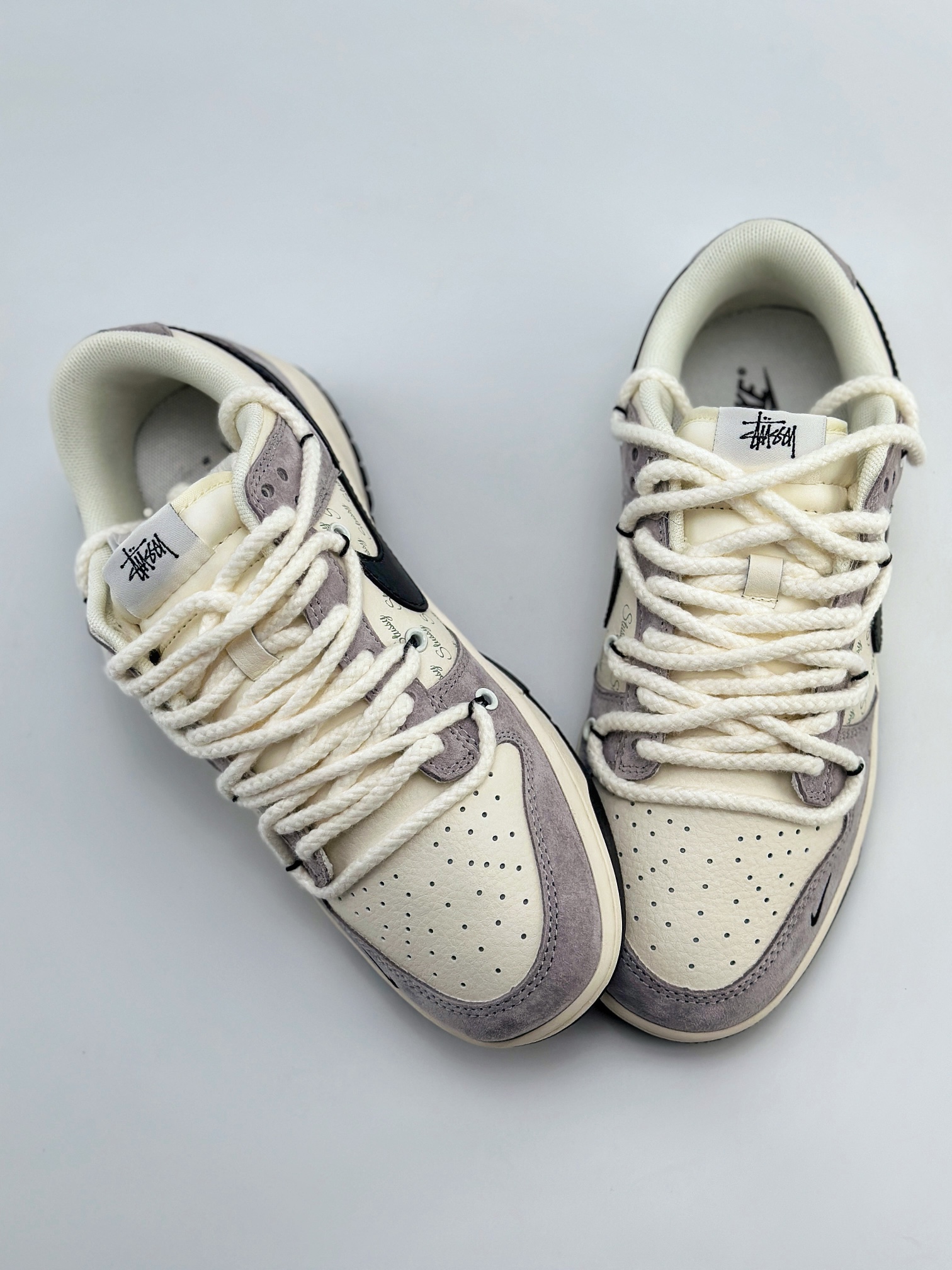 Nike SB Dunk Low x Stussy 白紫黑钩麻绳绑带 SJ2068-293