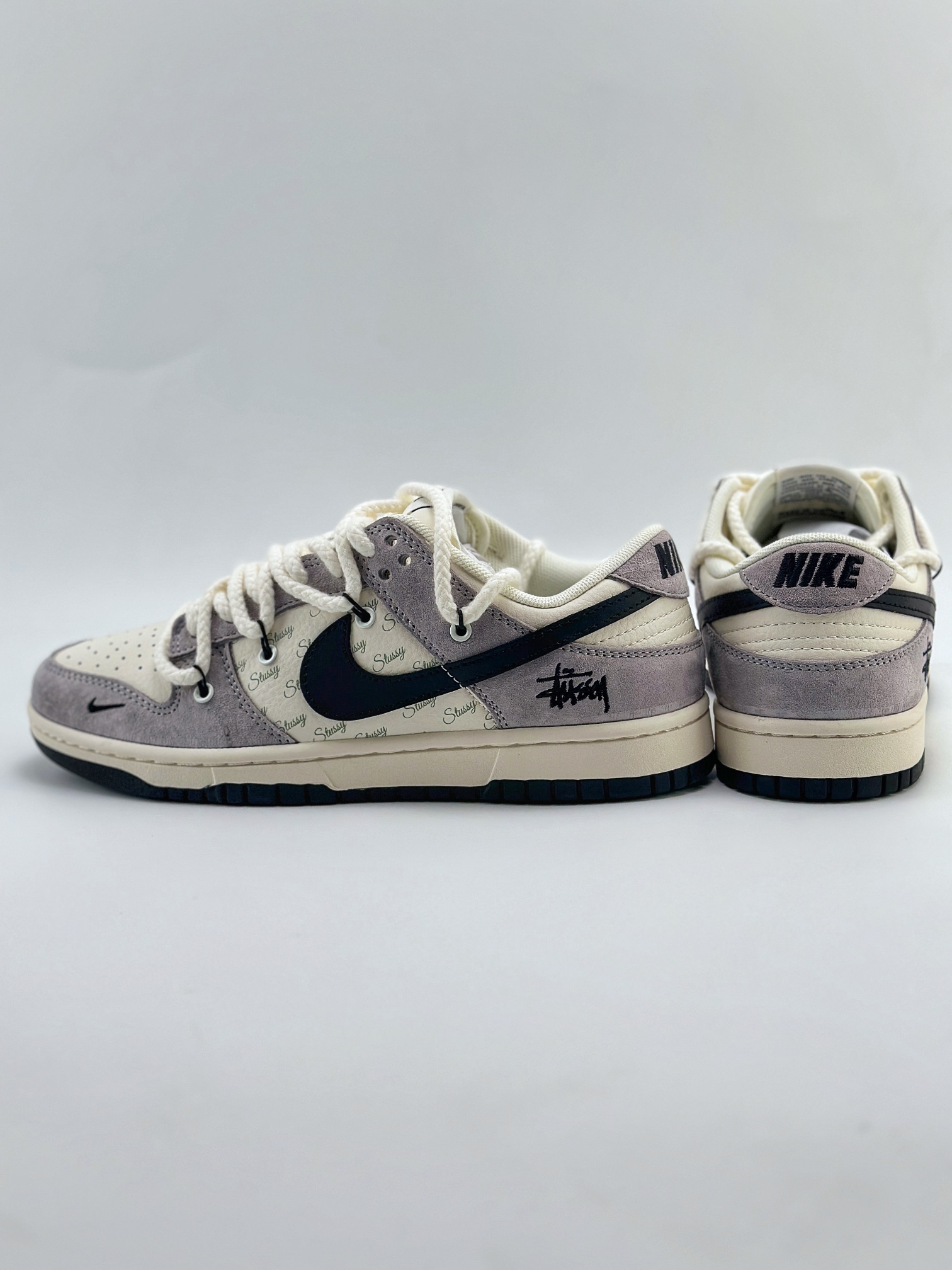 Nike SB Dunk Low x Stussy 白紫黑钩麻绳绑带 SJ2068-293