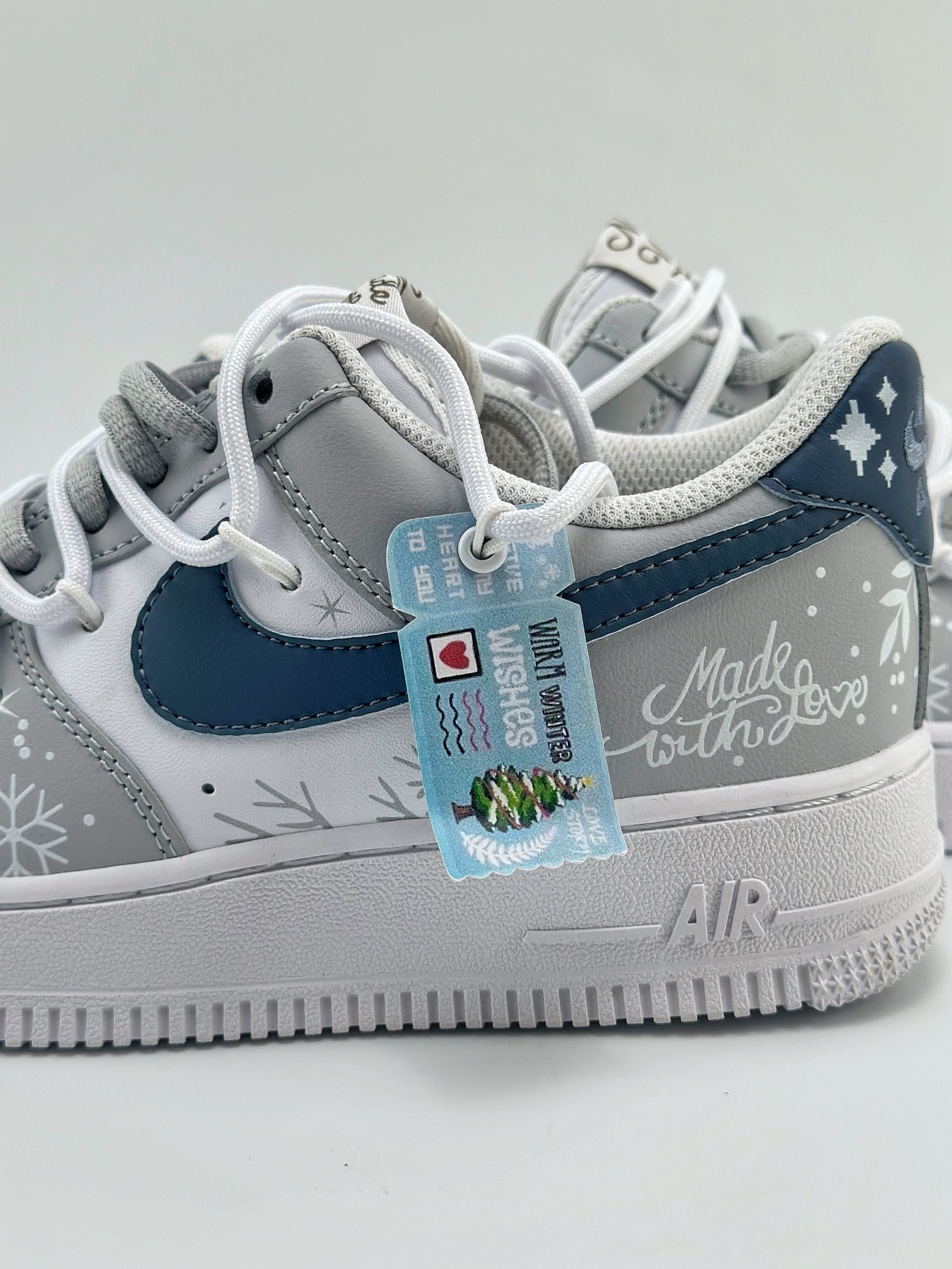 Nike Air Force 1 Low 07 FZBB 冰雪奇缘 学院风 线条涂鸦 蓝白灰 ZH0316-035