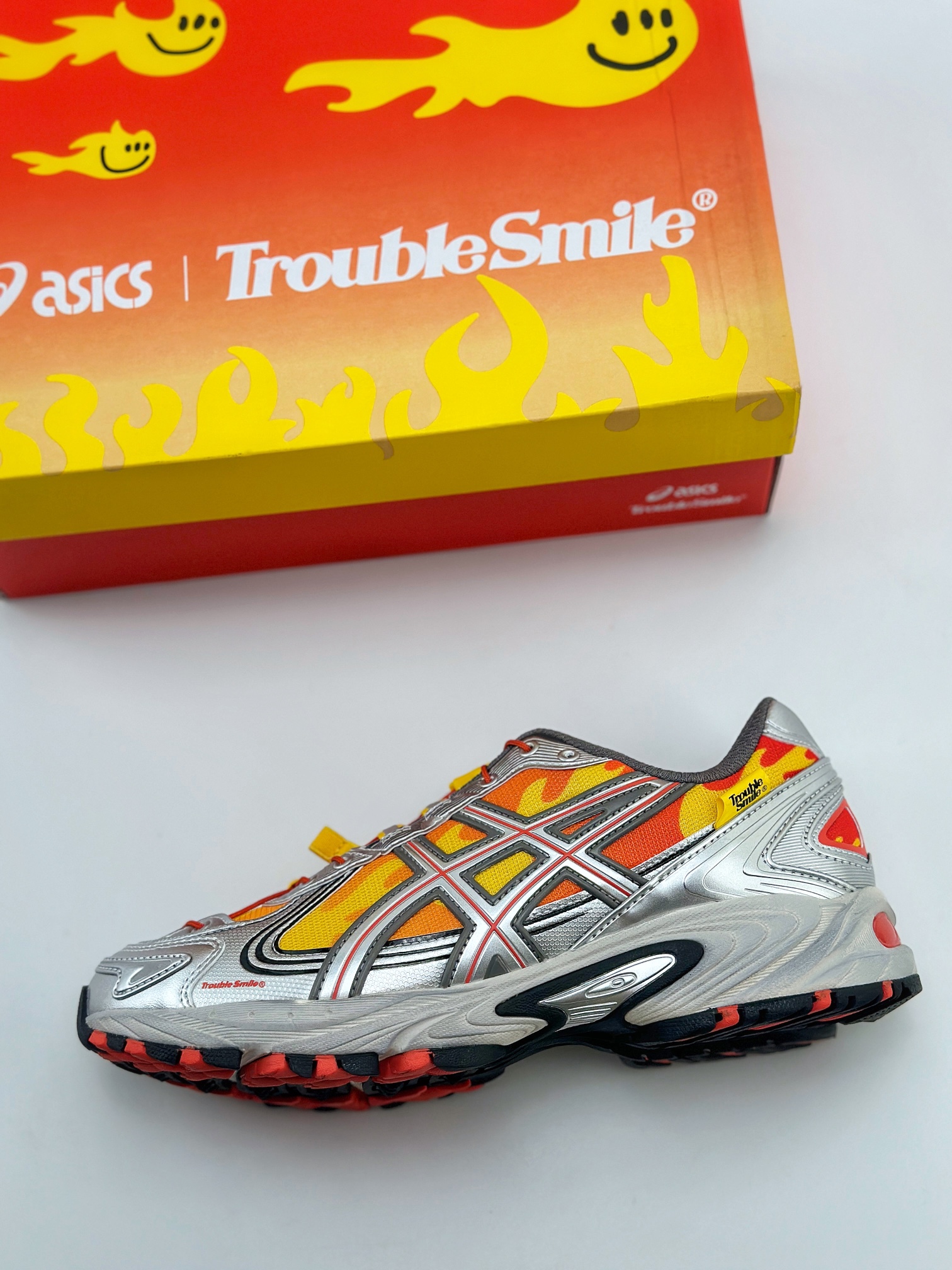 Asics GEL-KAHANA TR V4 x TroubleSmile 黄红 亚瑟士运动透气专业跑鞋 1203A653 750