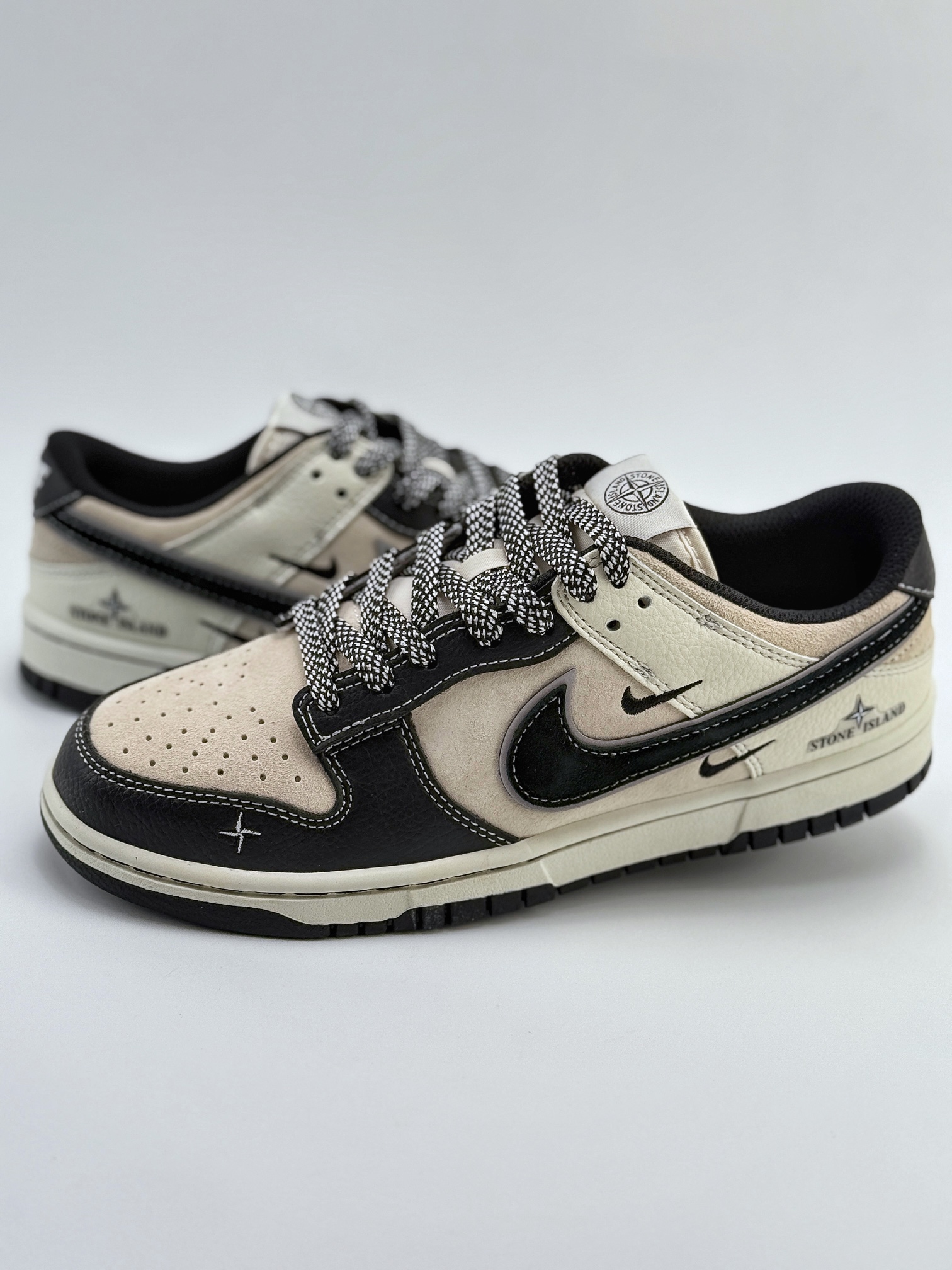 Nike SB Dunk Low x Stone Island 米黑双小钩满天星 DJ2024-038