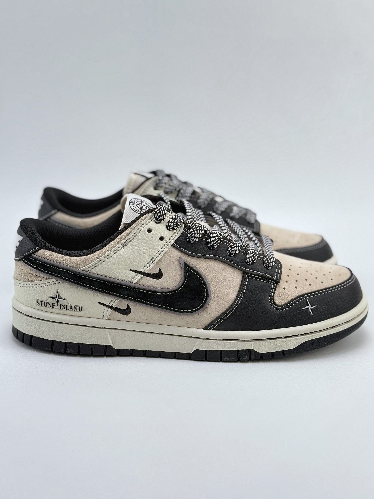 Nike SB Dunk Low x Stone Island 米黑双小钩满天星 DJ2024-038