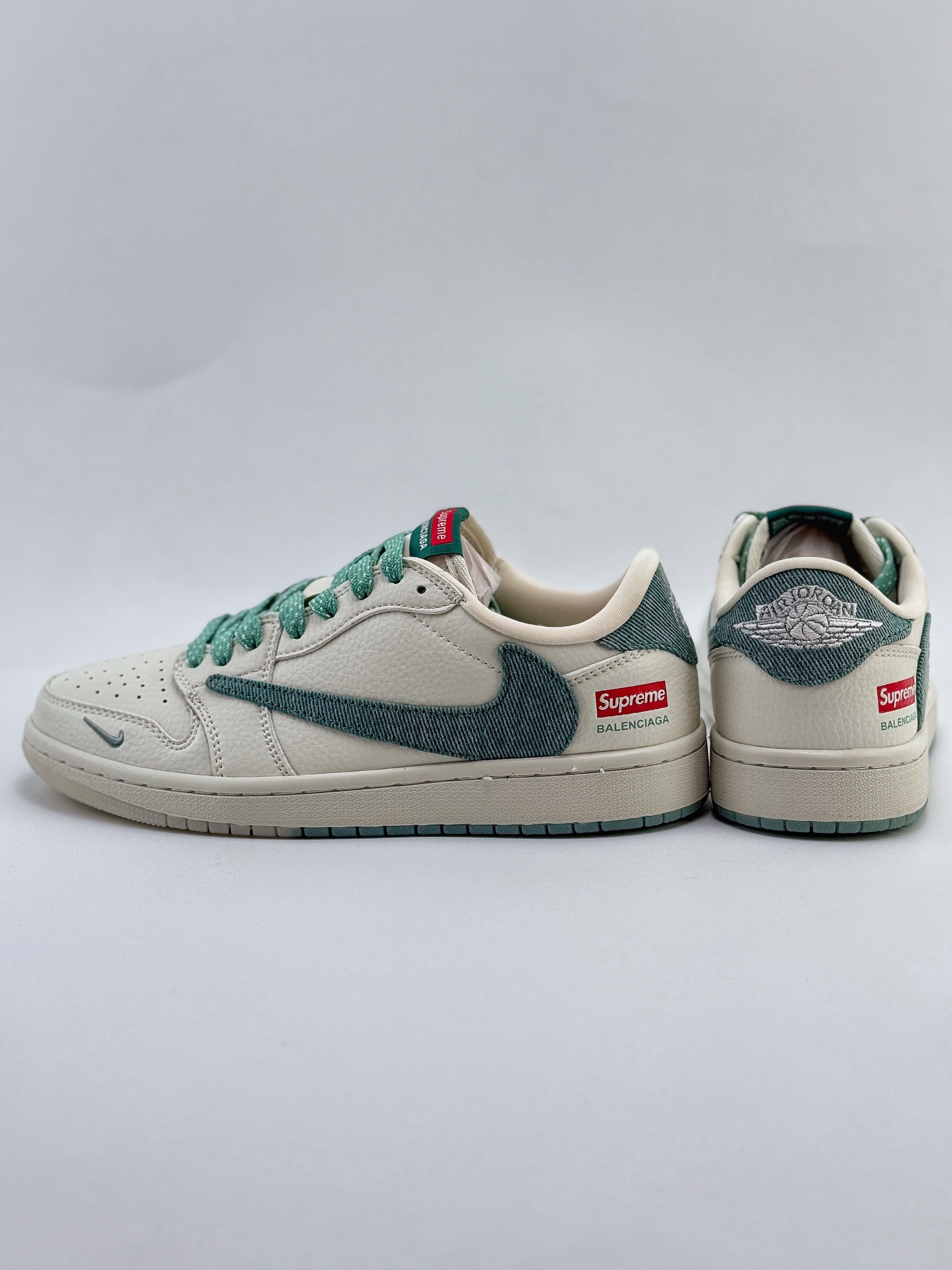 Travis Scott x Nike Air Jordan 1 Low x Supreme x Balenciaga 米绿 JH6088-706