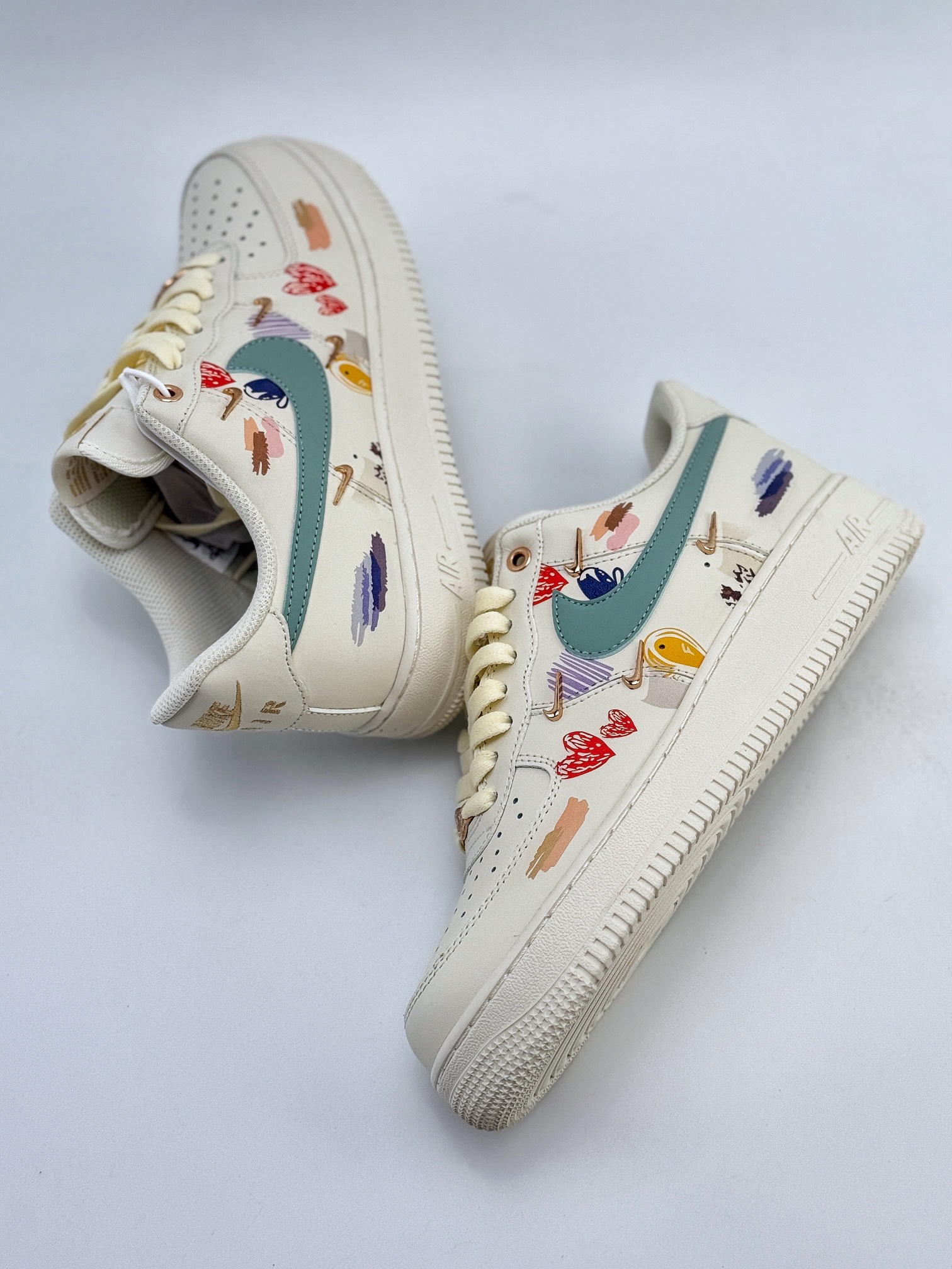 Nike Air Force 1 Low 07 薄荷曼波 七彩爱心 白金 ZH0316-040